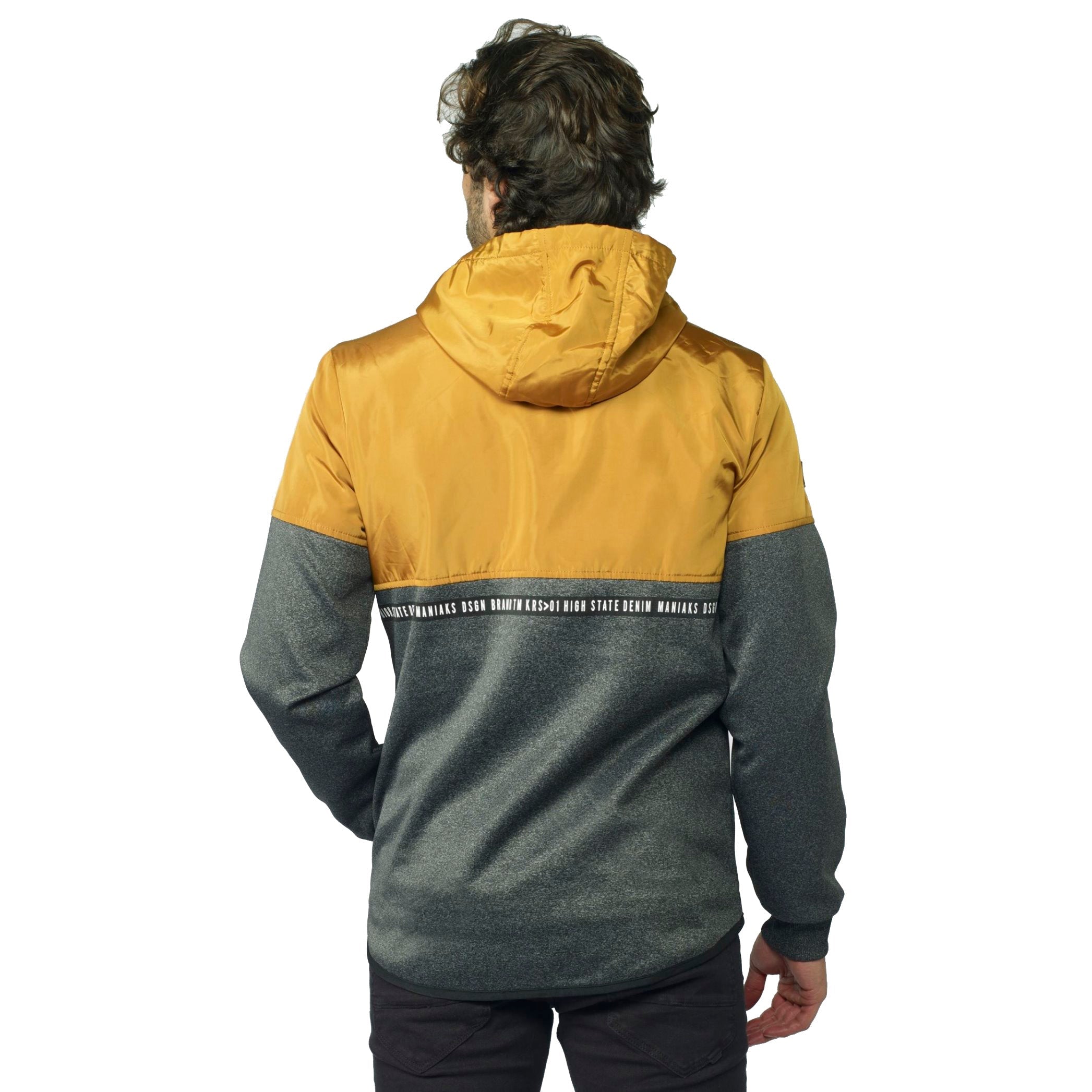 Chaqueta Hombre con Capucha Tejido Combinado – Koroshi 2021JA83