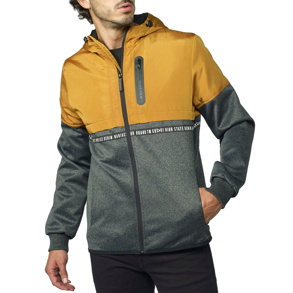 Chaqueta Hombre con Capucha Tejido Combinado – Koroshi 2021JA83