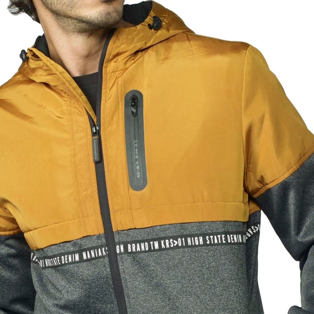 Chaqueta Hombre con Capucha Tejido Combinado – Koroshi 2021JA83