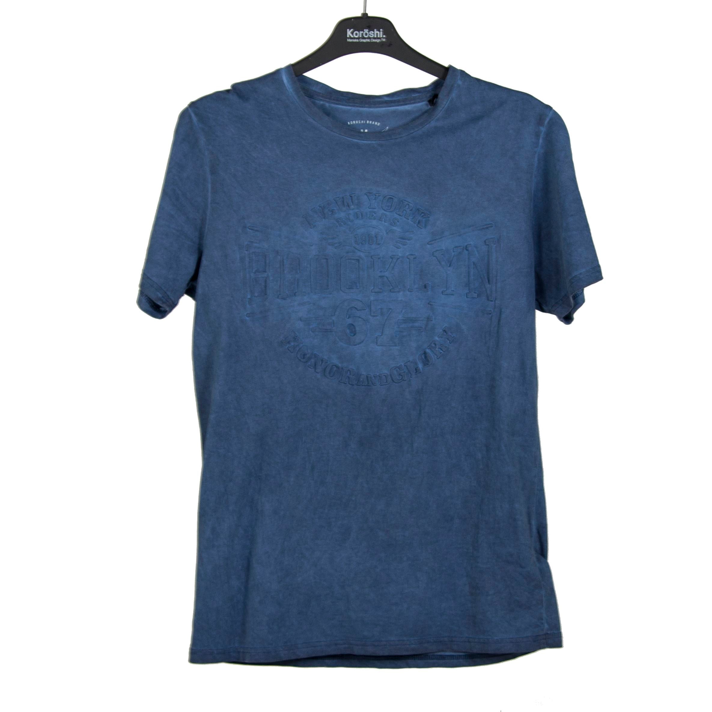 Camiseta Hombre Efecto Lavado Estampado en Relieve – Koroshi 2021MC09