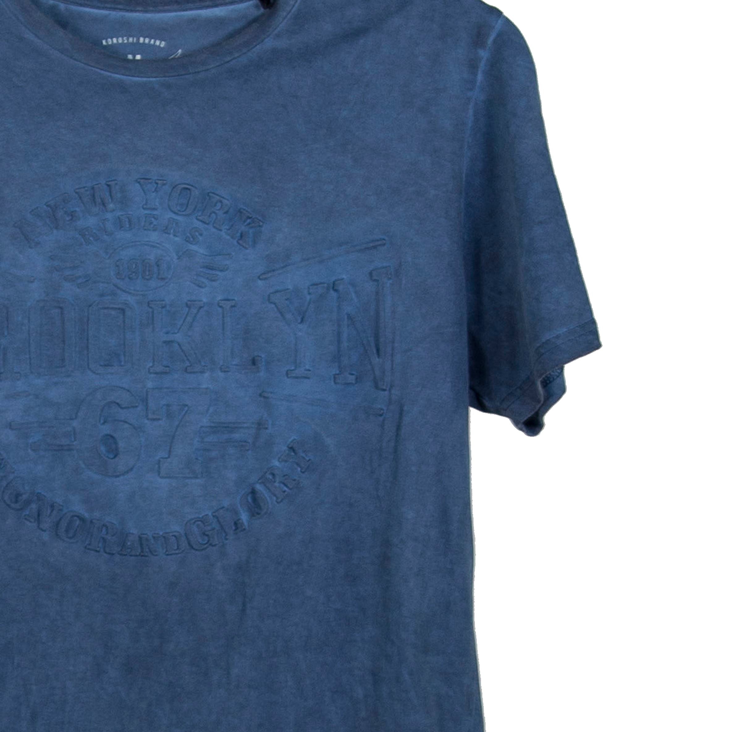 Camiseta Hombre Efecto Lavado Estampado en Relieve – Koroshi 2021MC09