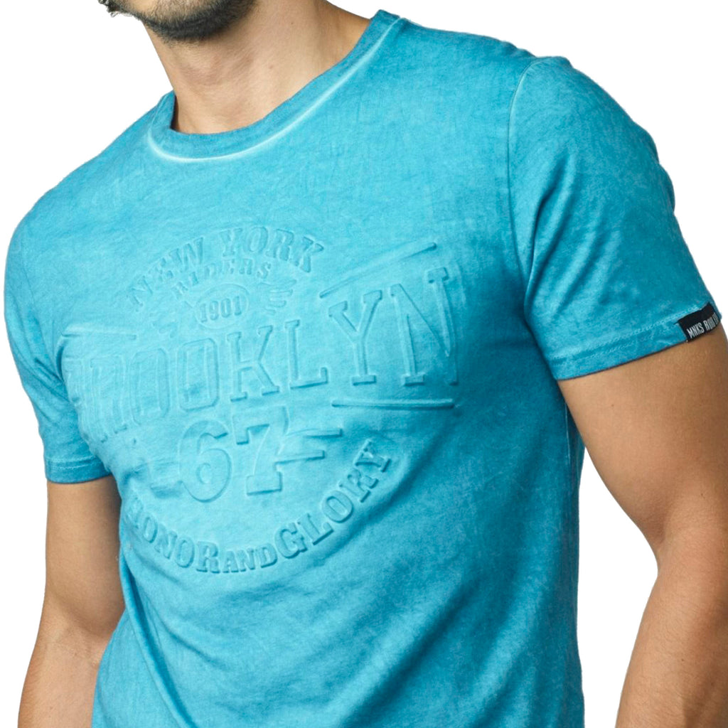 Camiseta Hombre Efecto Lavado Estampado en Relieve – Koroshi 2021MC09