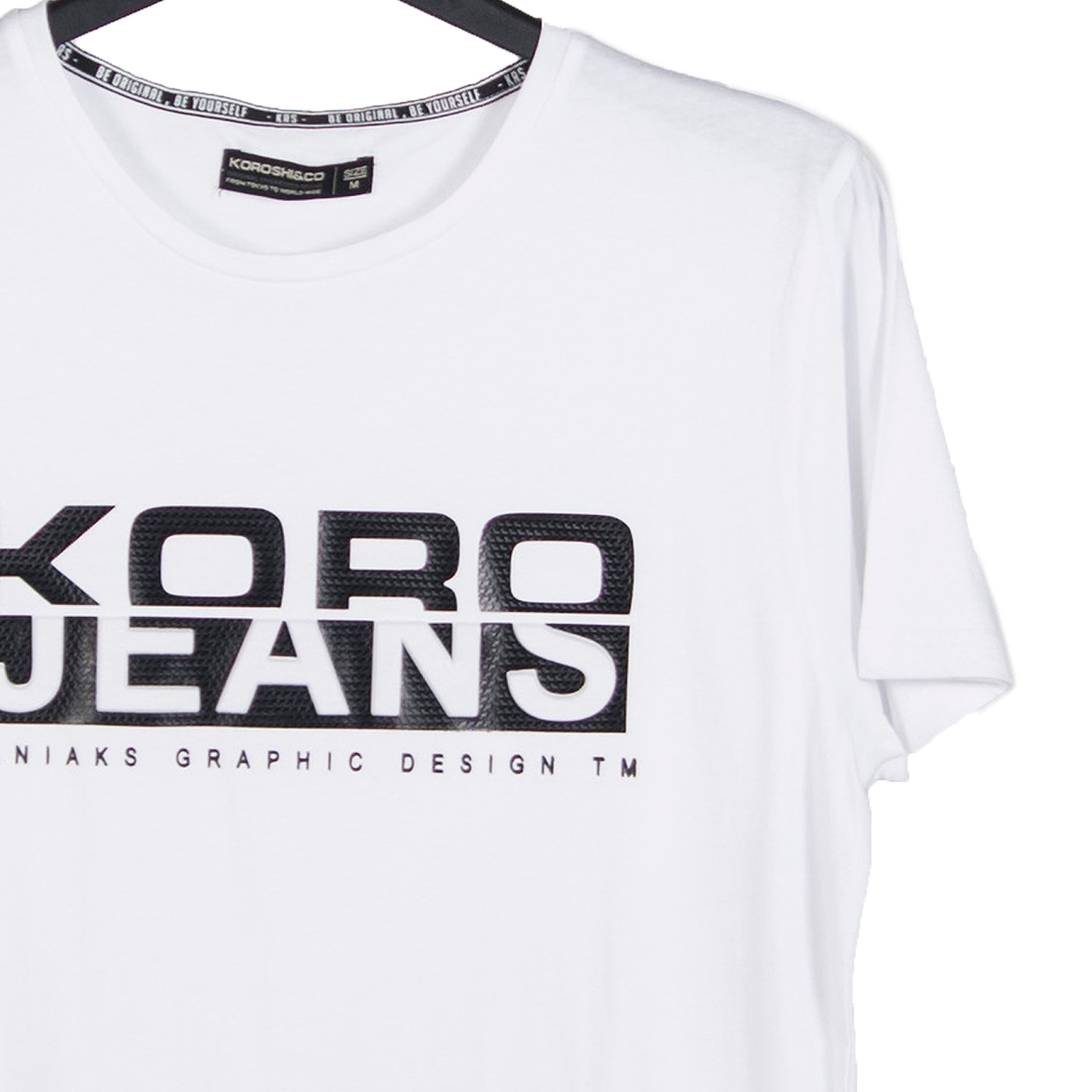 Camiseta Hombre Algodón Estampado de Texto – Koroshi 2021MC47