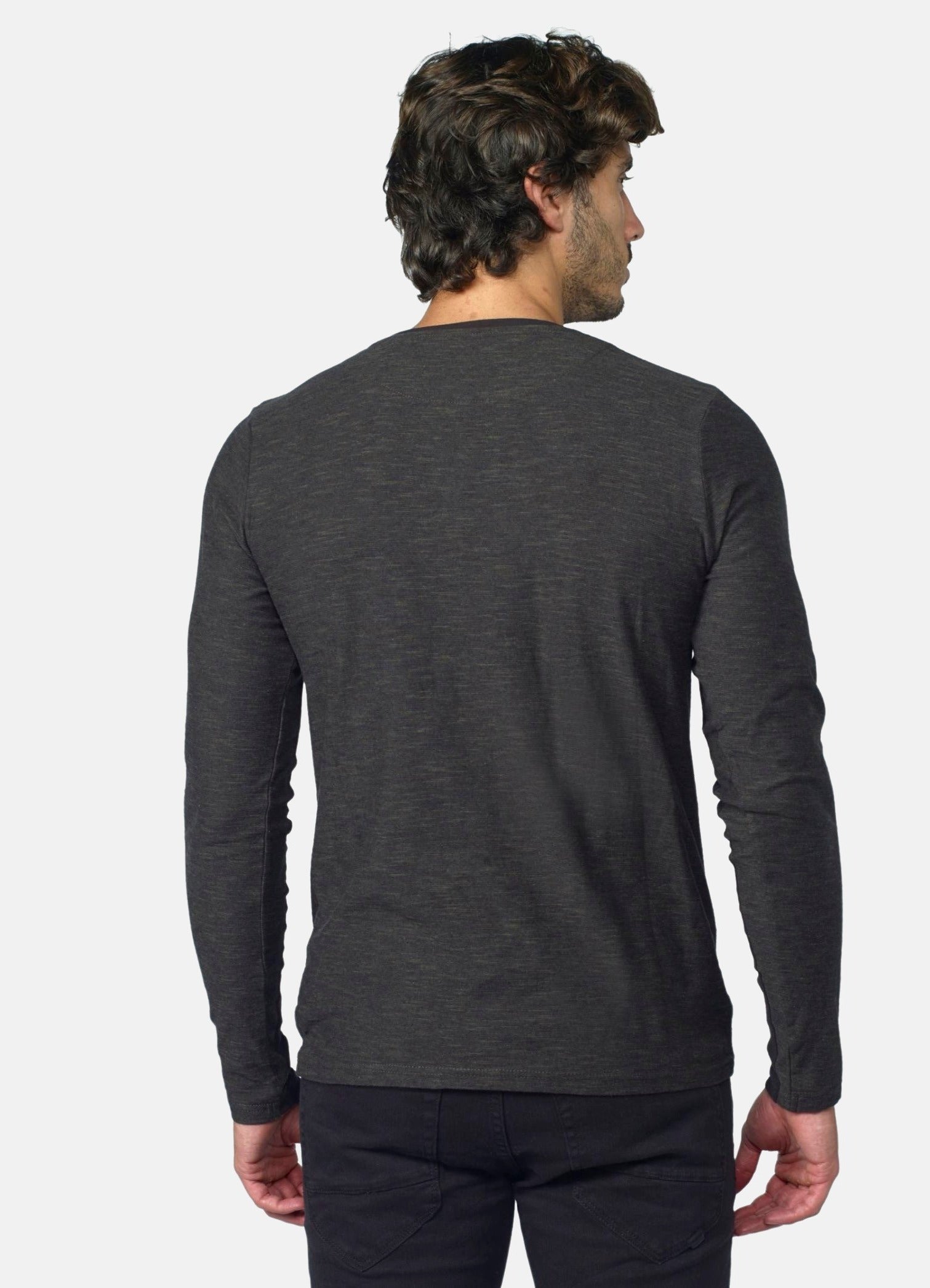Camiseta Manga Larga Hombre Cuello Panadero Bicolor – Koroshi 2021ML03