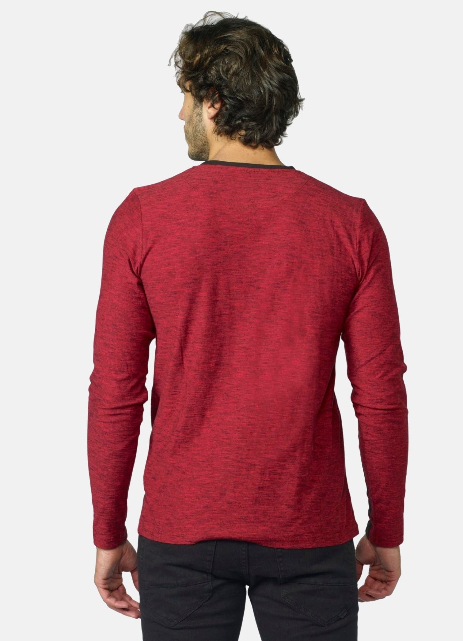 Camiseta Manga Larga Hombre Cuello Panadero Bicolor – Koroshi 2021ML03
