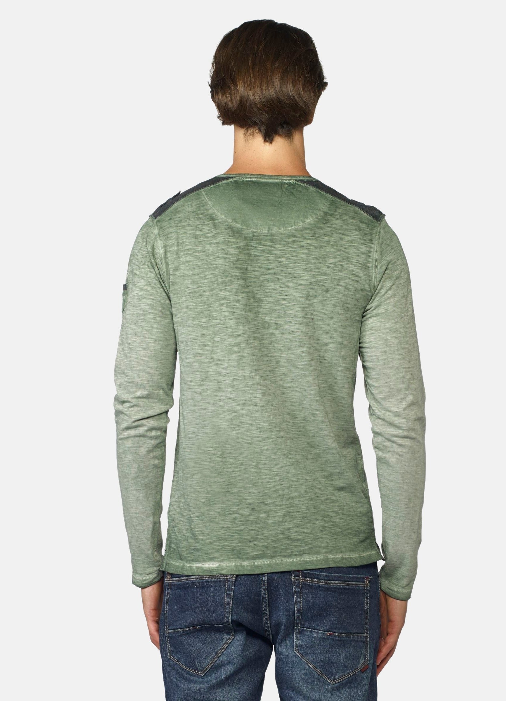 Camiseta Manga Larga Hombre Efecto Lavado Estampada – Koroshi 2021ML05