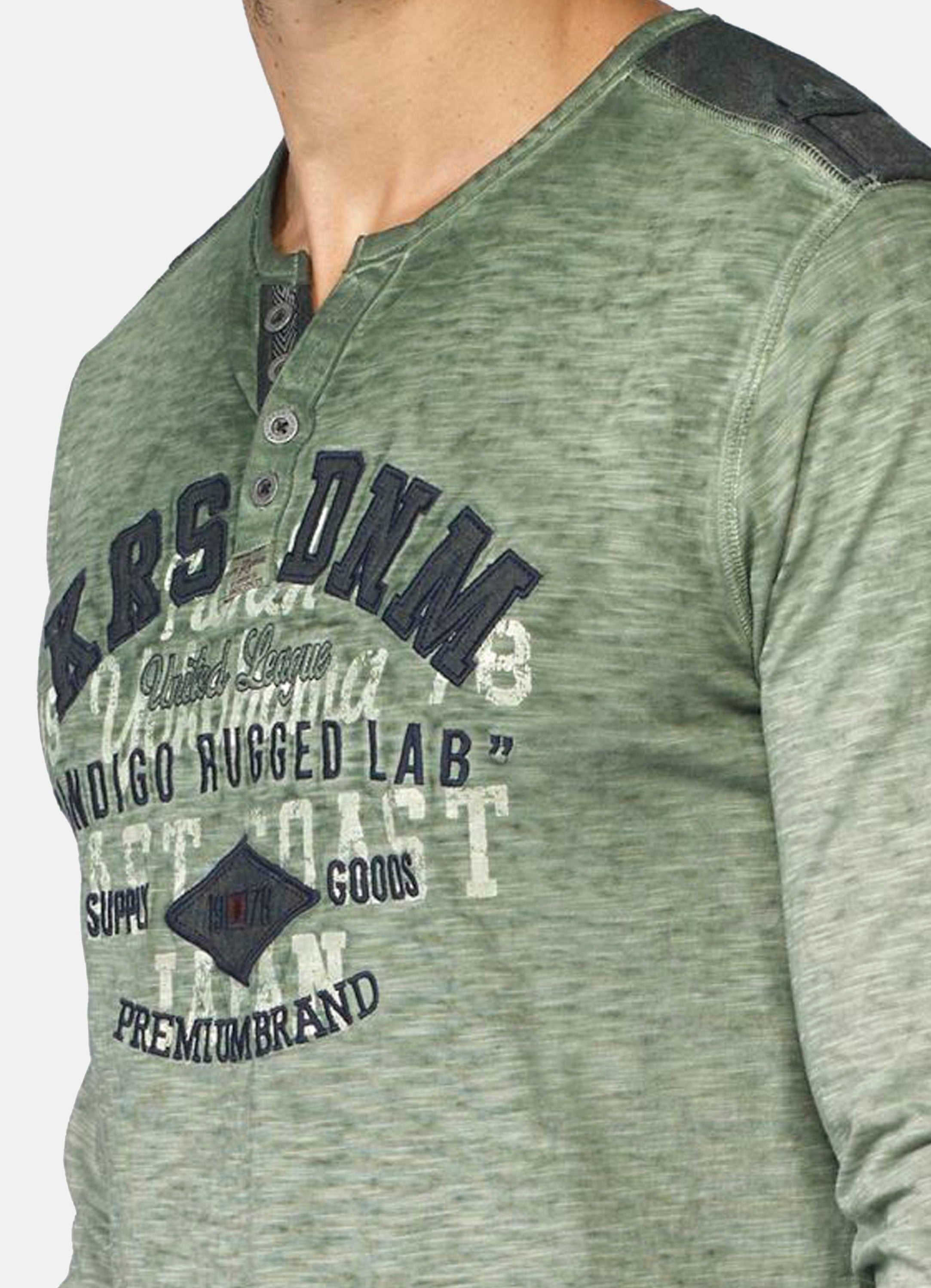 Camiseta Manga Larga Hombre Efecto Lavado Estampada – Koroshi 2021ML05