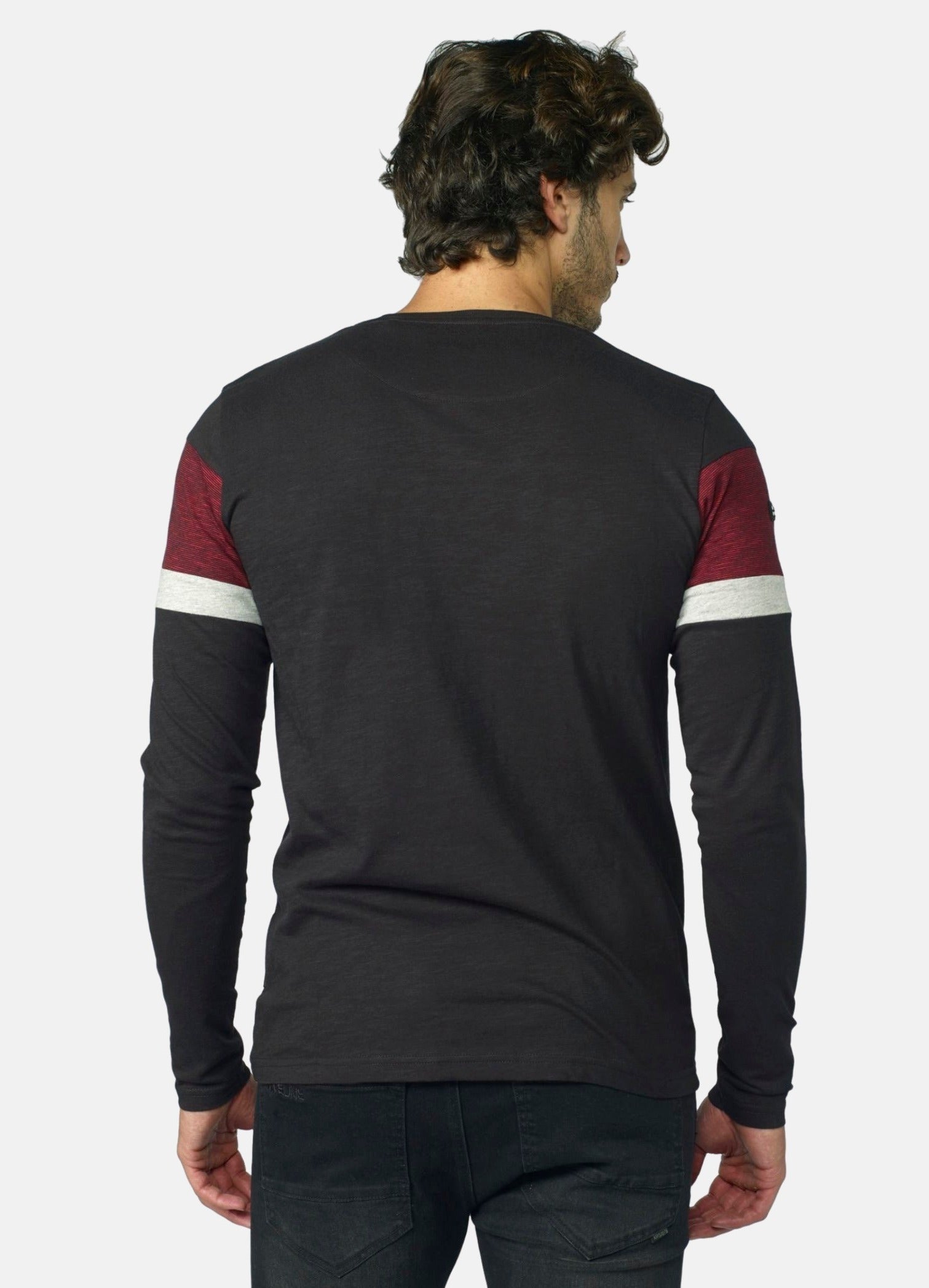 Camiseta Manga Larga Hombre Cortes a Contraste – Koroshi 2021ML07