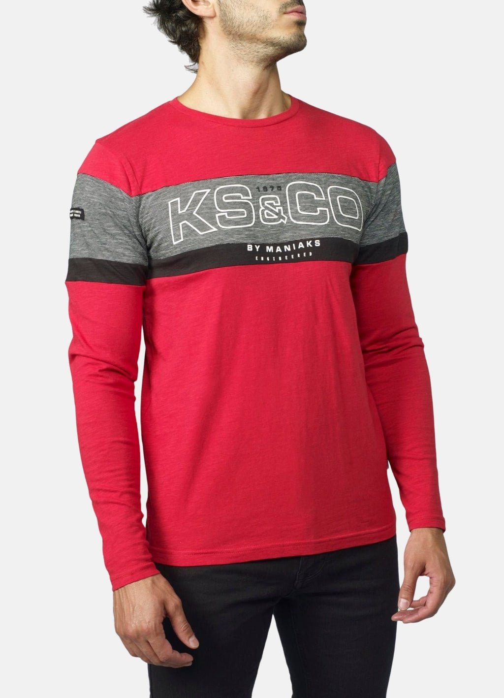 Camiseta Manga Larga Hombre Cortes a Contraste – Koroshi 2021ML07