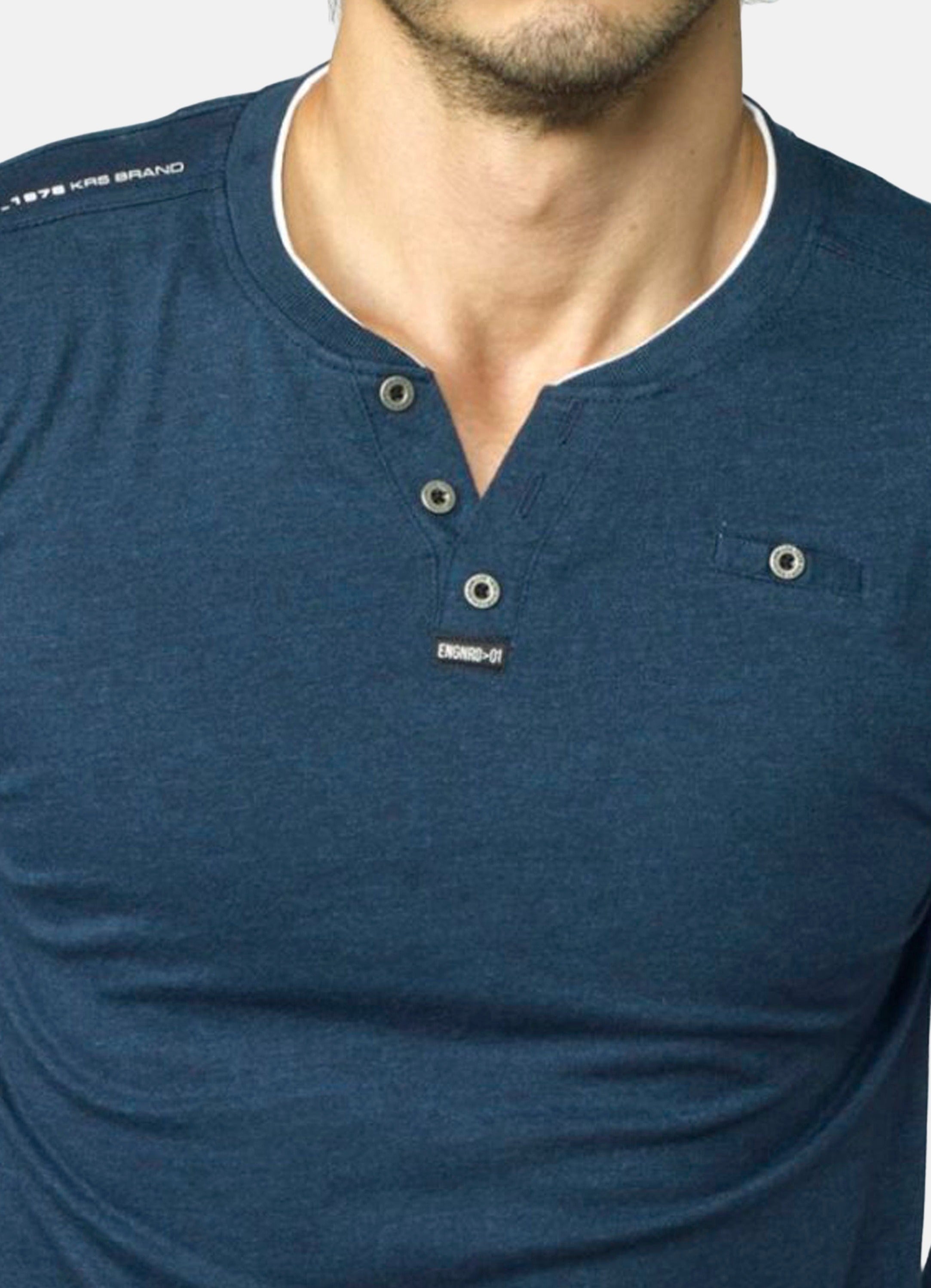 Camiseta Manga Larga Hombre Cuello Panadero Estampada – Koroshi 2021ML11