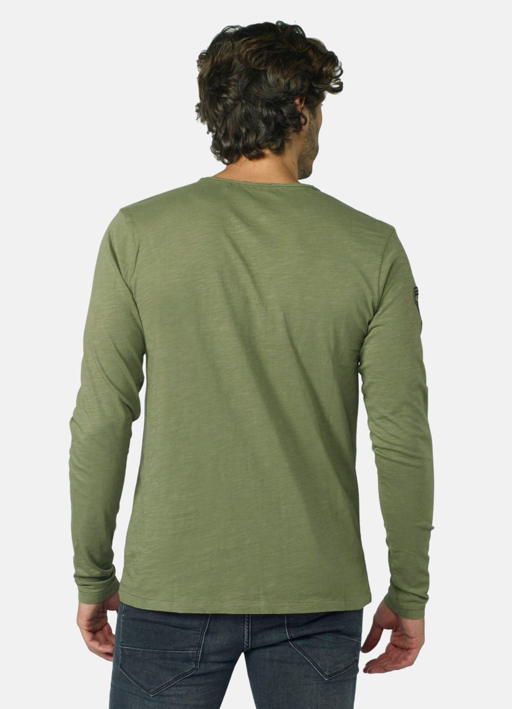 Camiseta Manga Larga Hombre Cuello Partido con Bolsillo – Koroshi 2021ML16