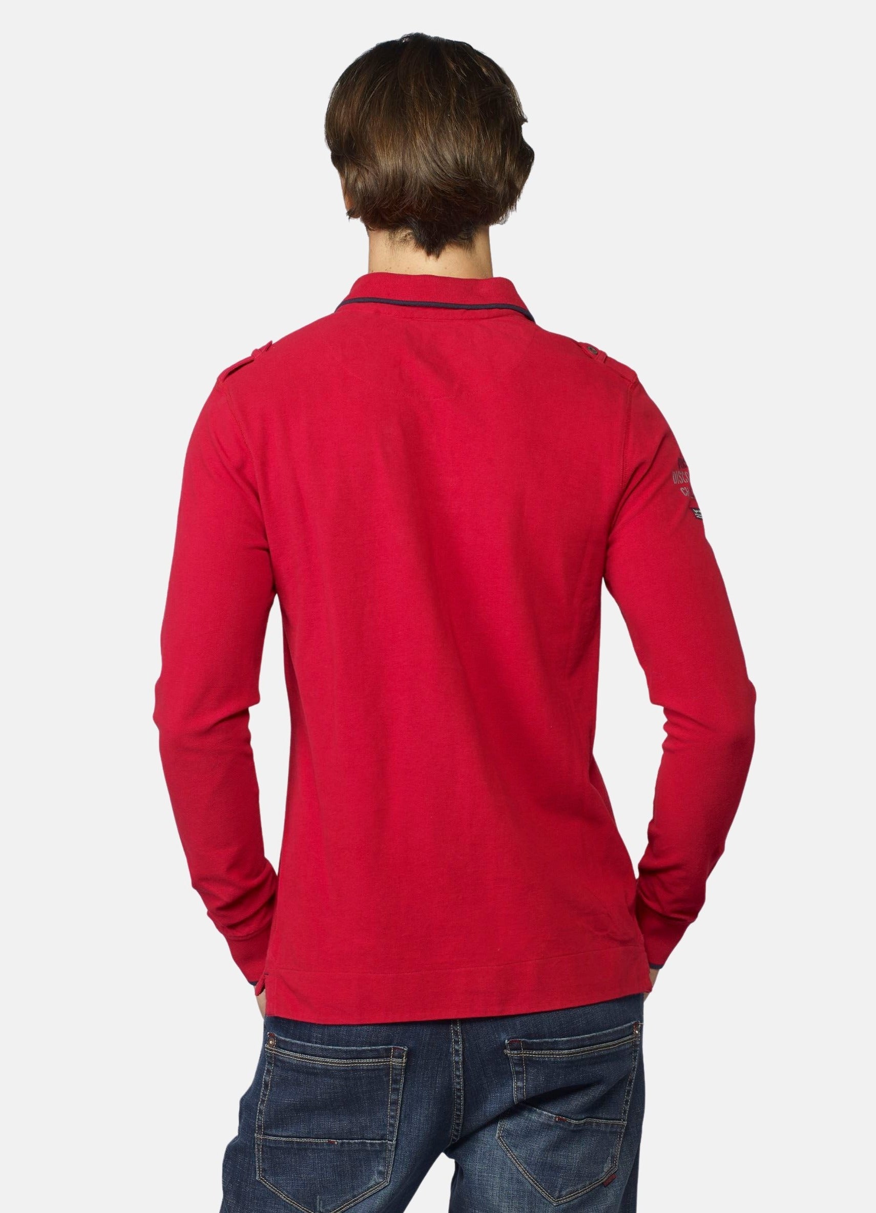 Polo Manga Larga Hombre Piqué con Bordados Tipográficos – Koroshi 2021PL10