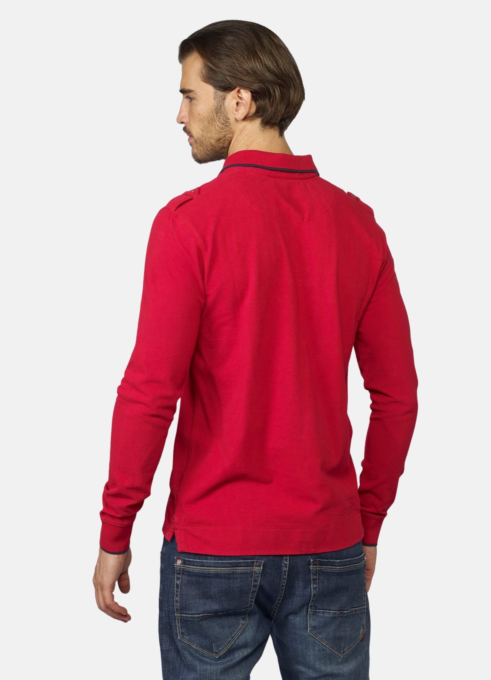 Polo Manga Larga Hombre Piqué con Bordados Tipográficos – Koroshi 2021PL10