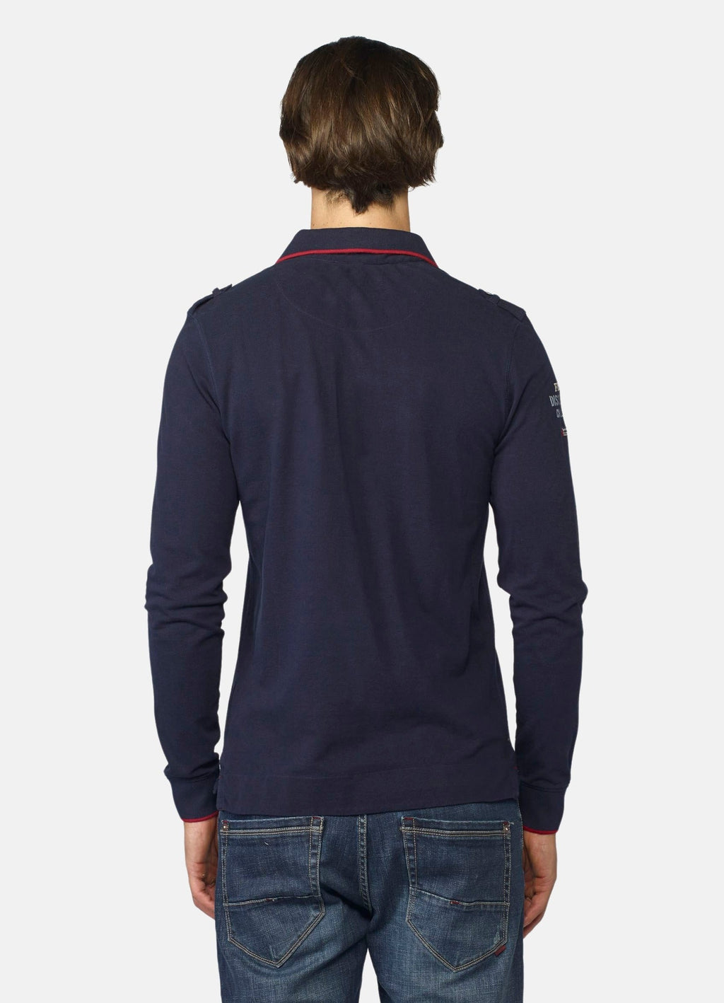 Polo Manga Larga Hombre Piqué con Bordados Tipográficos – Koroshi 2021PL10