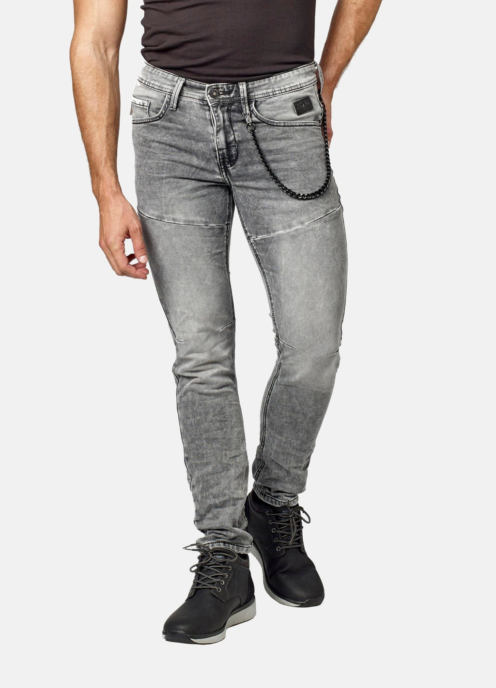 Pantalón Vaquero Hombre Slim Fit Knit Denim – Koroshi Gris