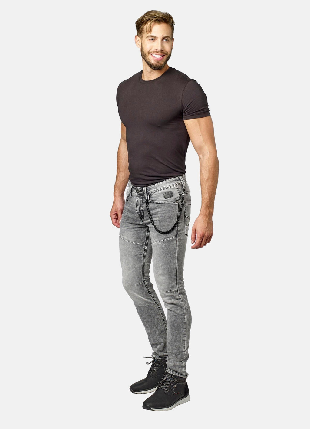 Pantalón Vaquero Hombre Slim Fit Knit Denim – Koroshi Gris