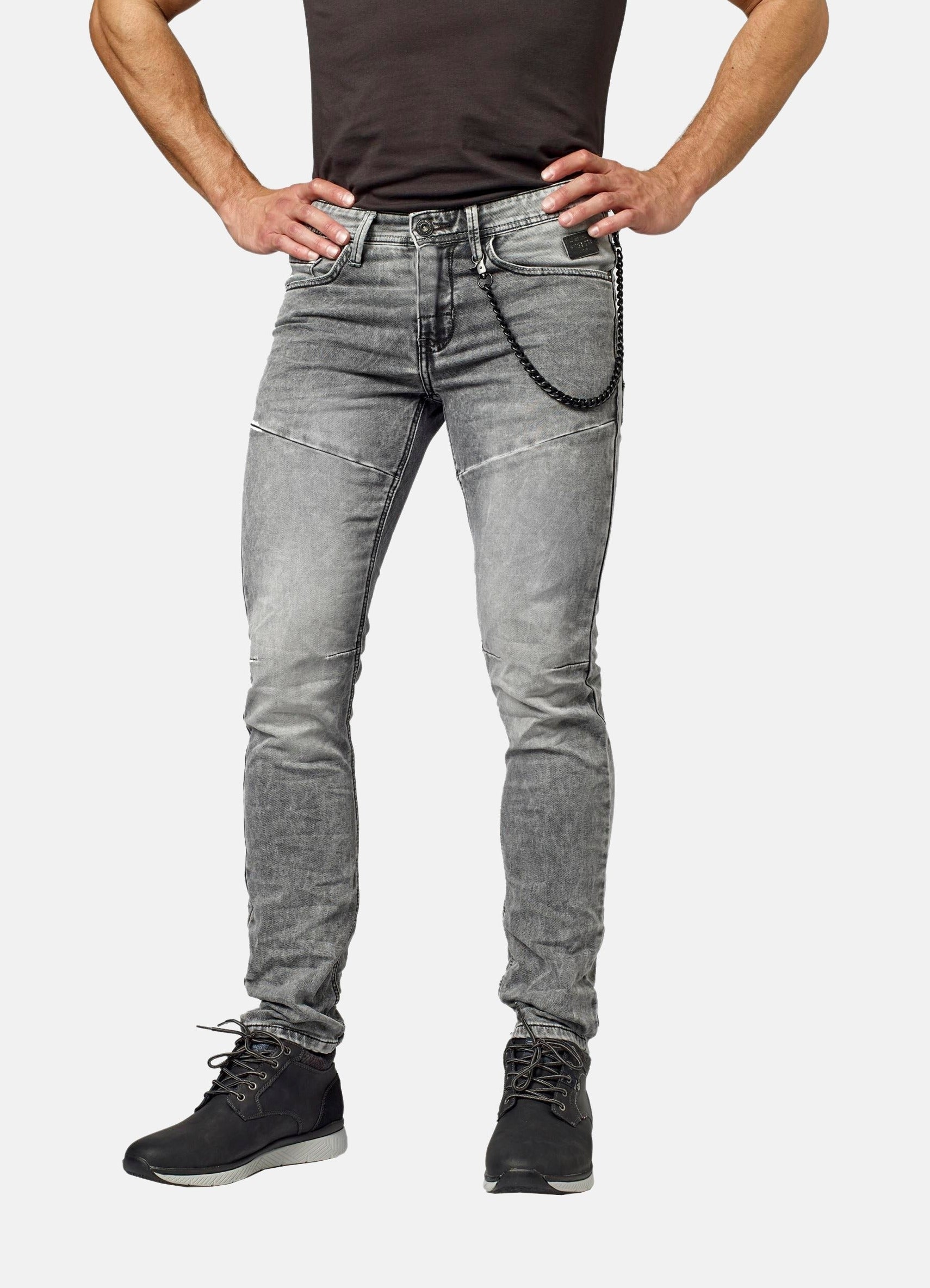 Pantalón Vaquero Hombre Slim Fit Knit Denim – Koroshi Gris