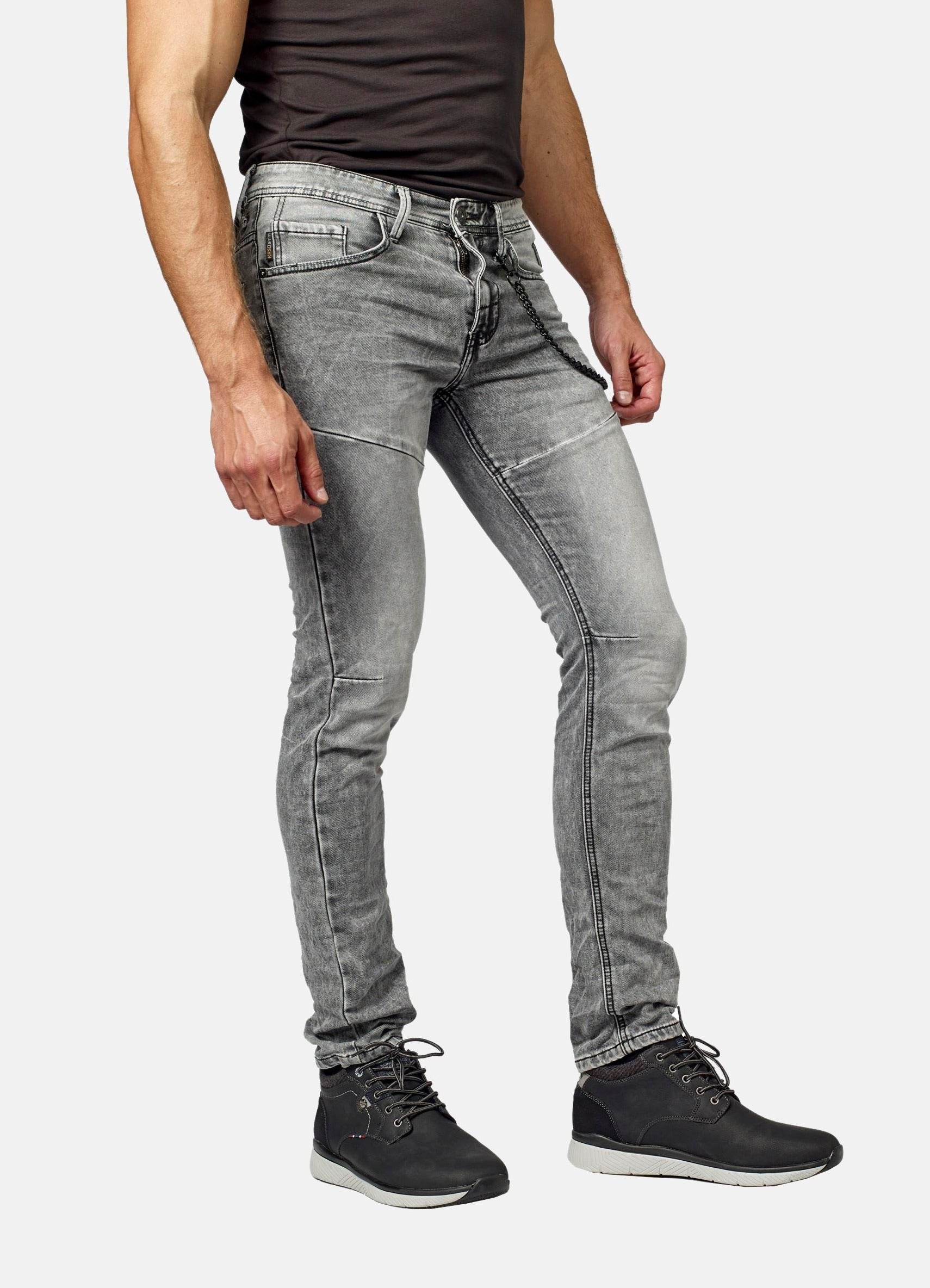 Pantalón Vaquero Hombre Slim Fit Knit Denim – Koroshi Gris