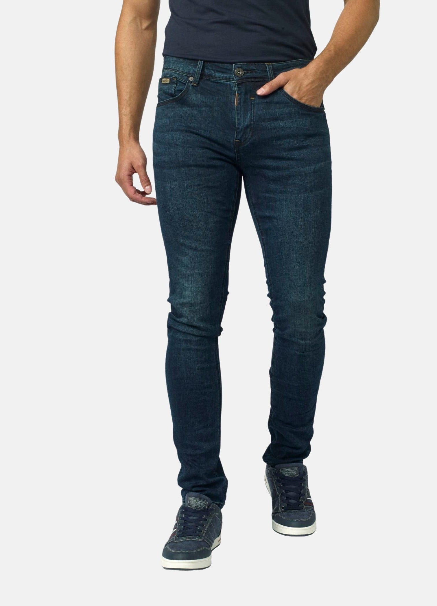 Pantalón Vaquero Hombre Slim Fit Elástico – Koroshi Azul Oscuro