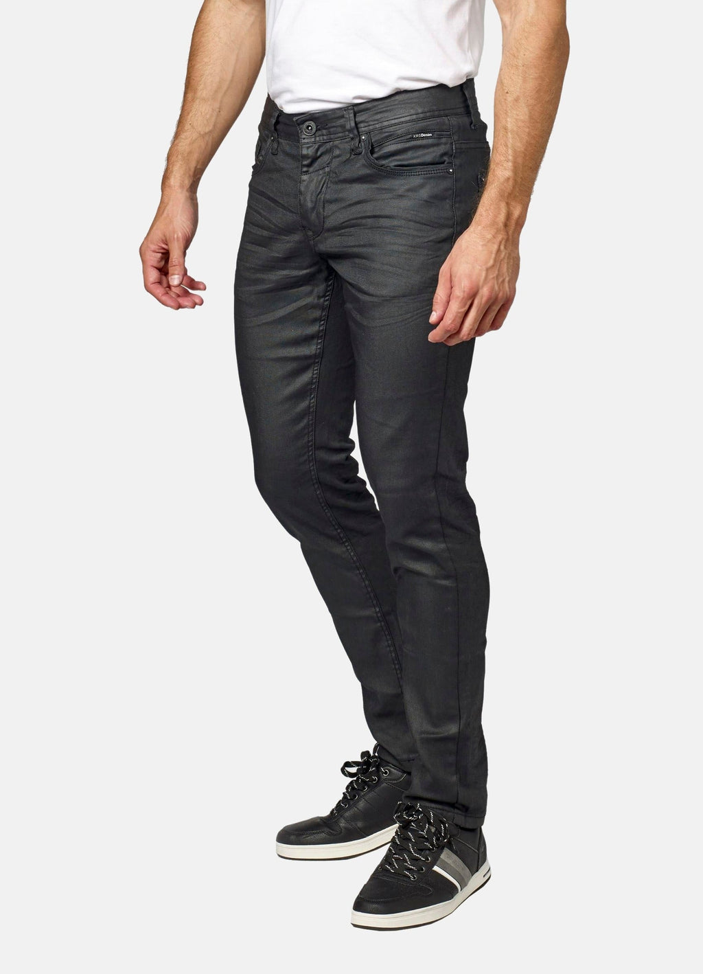 Pantalón Vaquero Hombre Slim Fit Elástico Encerado – Koroshi Negro Denim