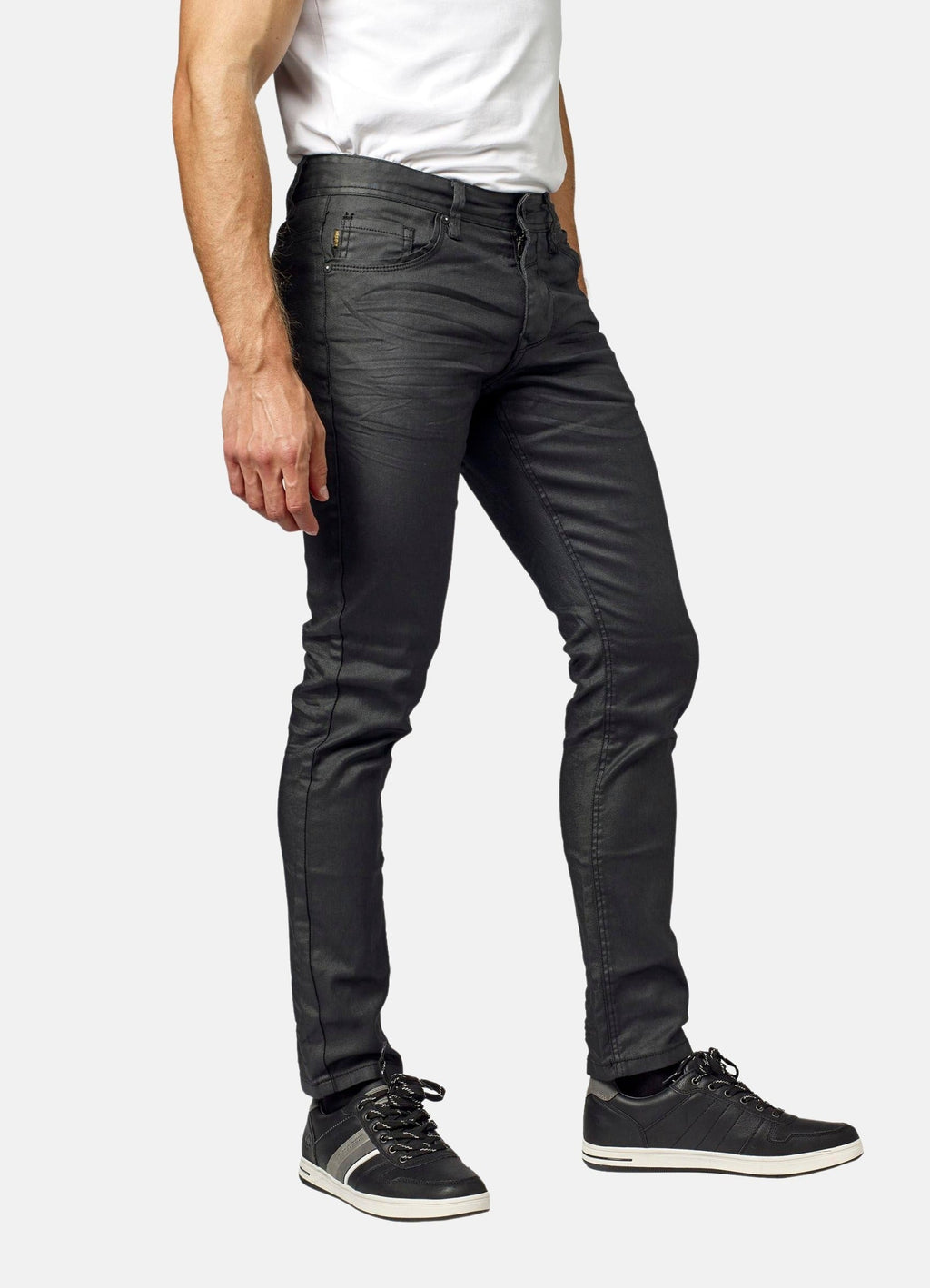 Pantalón Vaquero Hombre Slim Fit Elástico Encerado – Koroshi Negro Denim