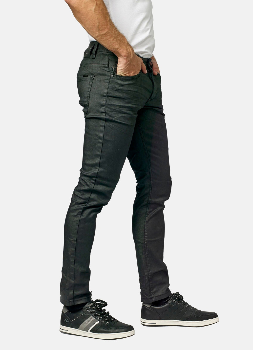 Pantalón Vaquero Hombre Slim Fit Elástico Encerado – Koroshi Negro Denim
