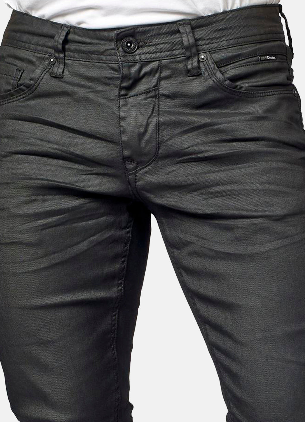 Pantalón Vaquero Hombre Slim Fit Elástico Encerado – Koroshi Negro Denim