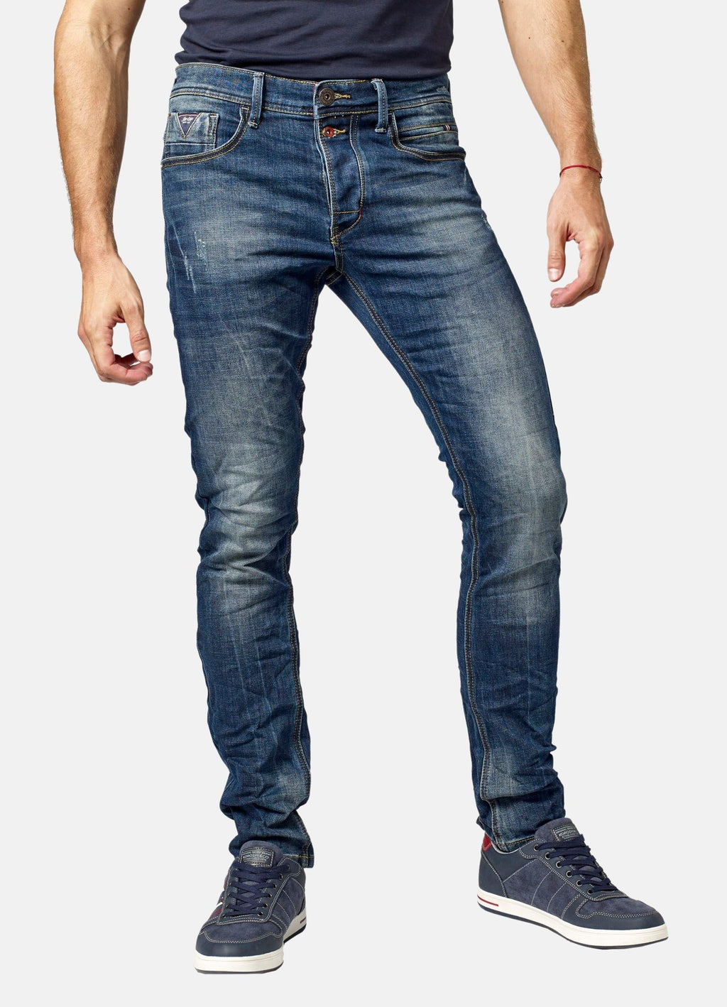 Pantalón Vaquero Hombre Straight Regular Lavado – Koroshi Azul Oscuro
