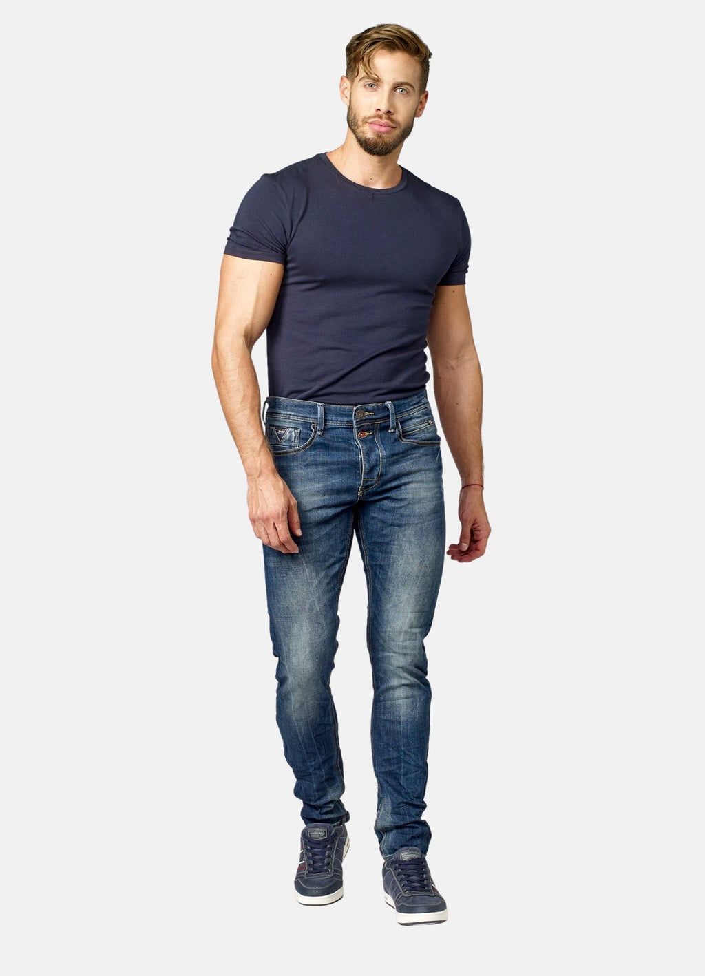 Pantalón Vaquero Hombre Straight Regular Lavado – Koroshi Azul Oscuro