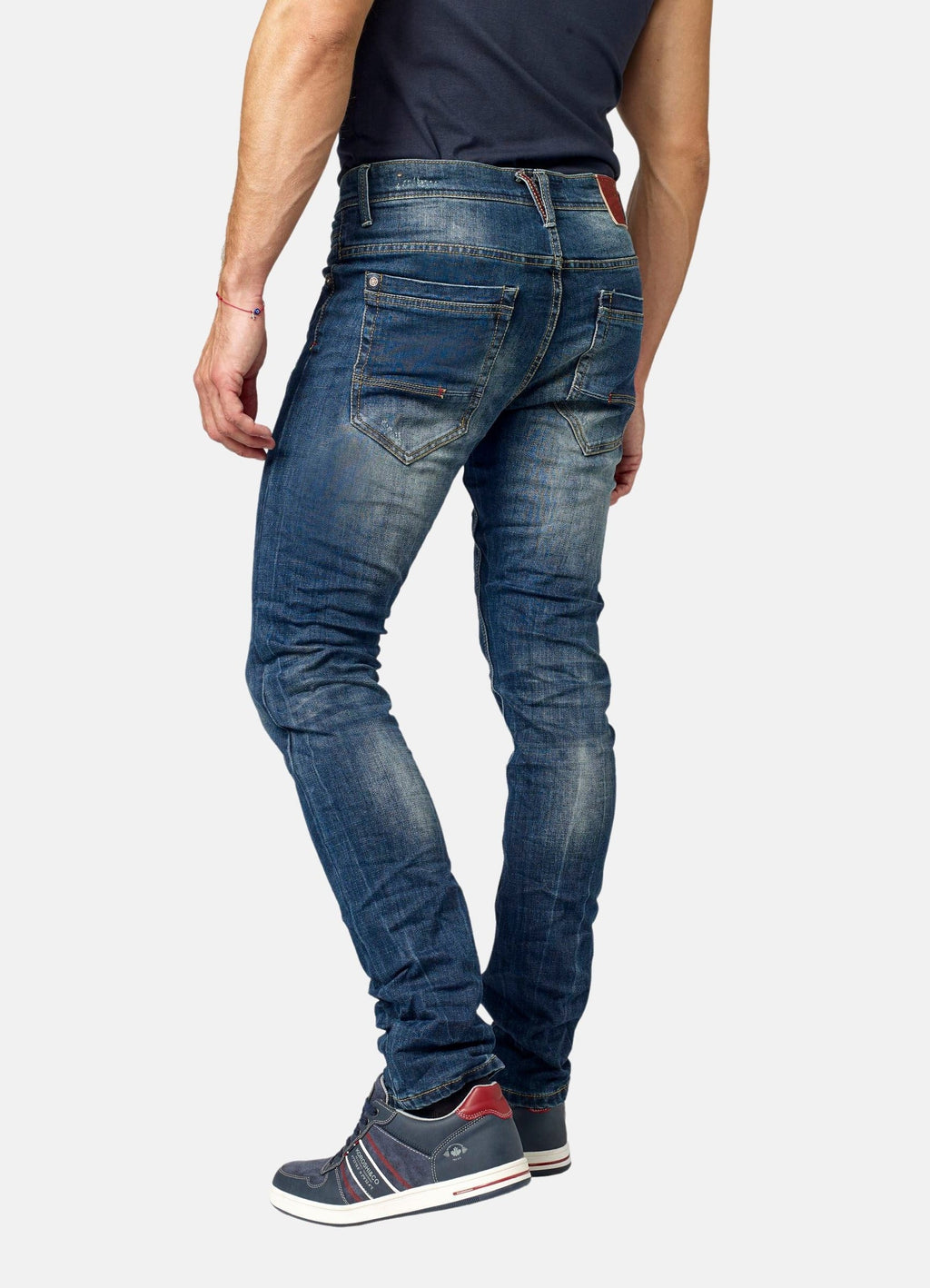 Pantalón Vaquero Hombre Straight Regular Lavado – Koroshi Azul Oscuro