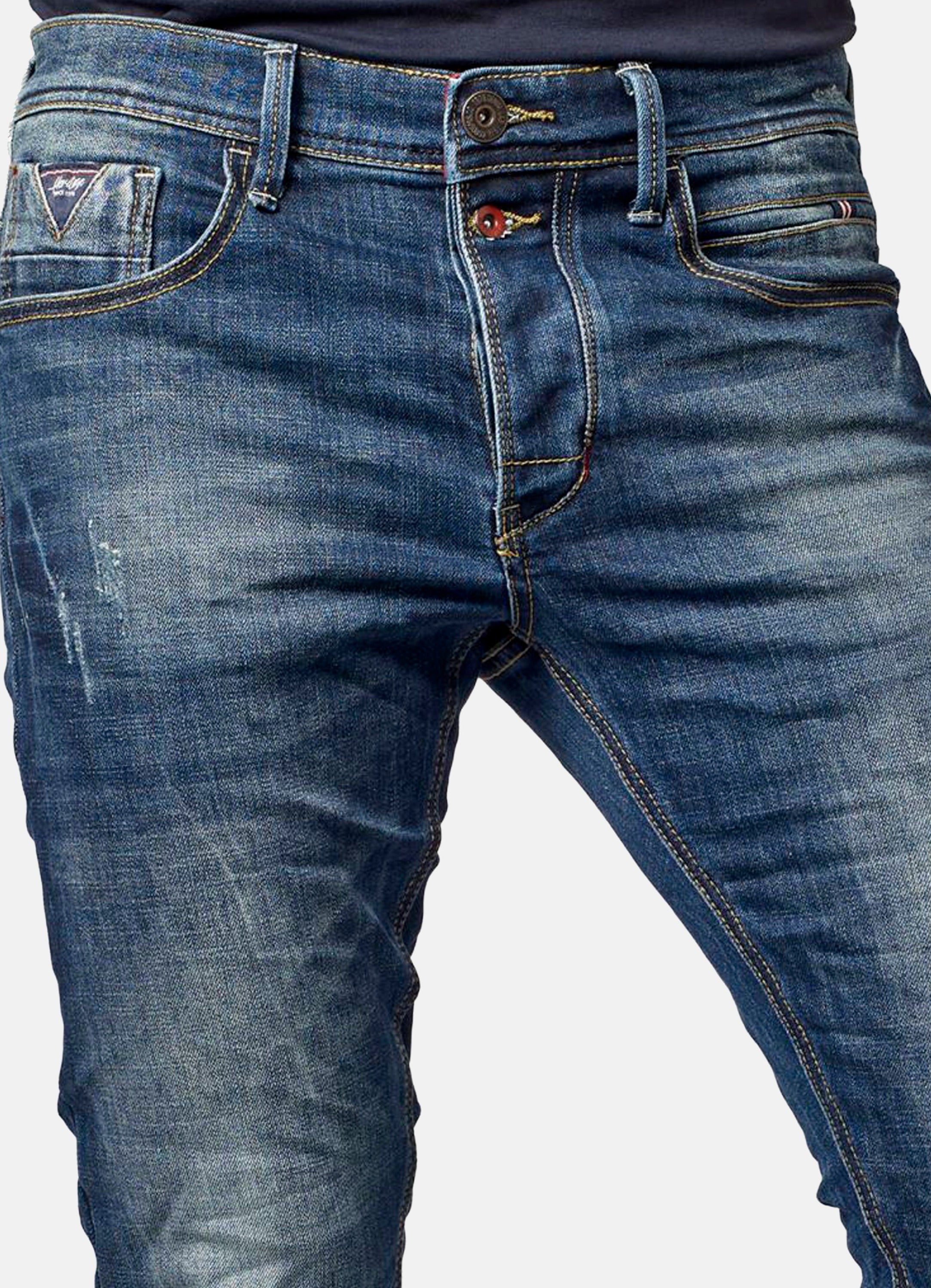 Pantalón Vaquero Hombre Straight Regular Lavado – Koroshi Azul Oscuro