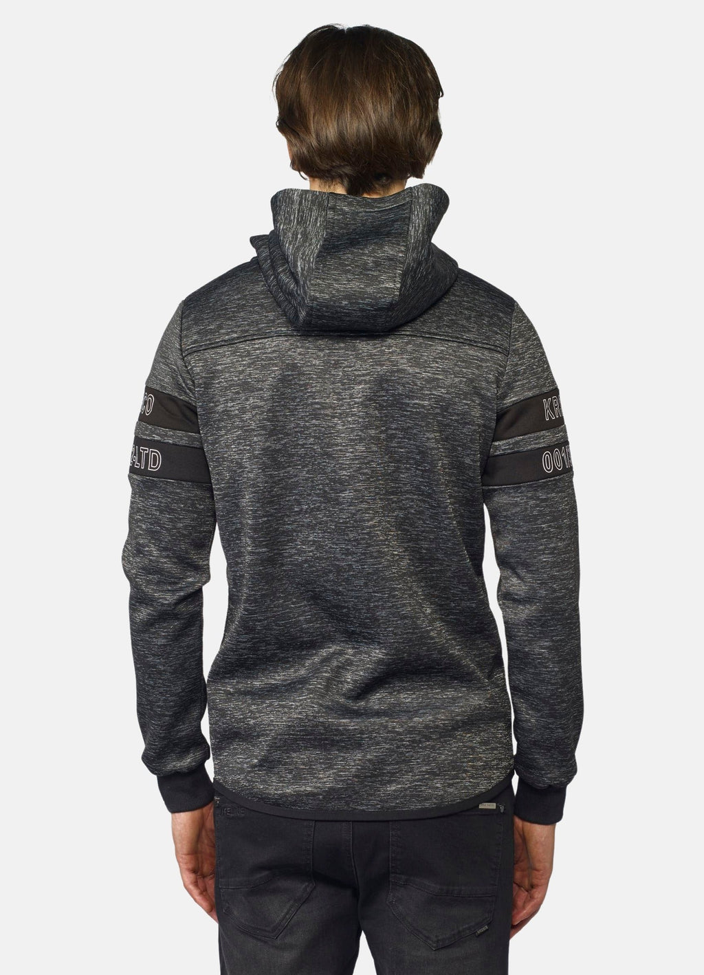 Sudadera con Capucha Hombre Efecto Jaspeado – Koroshi Negro