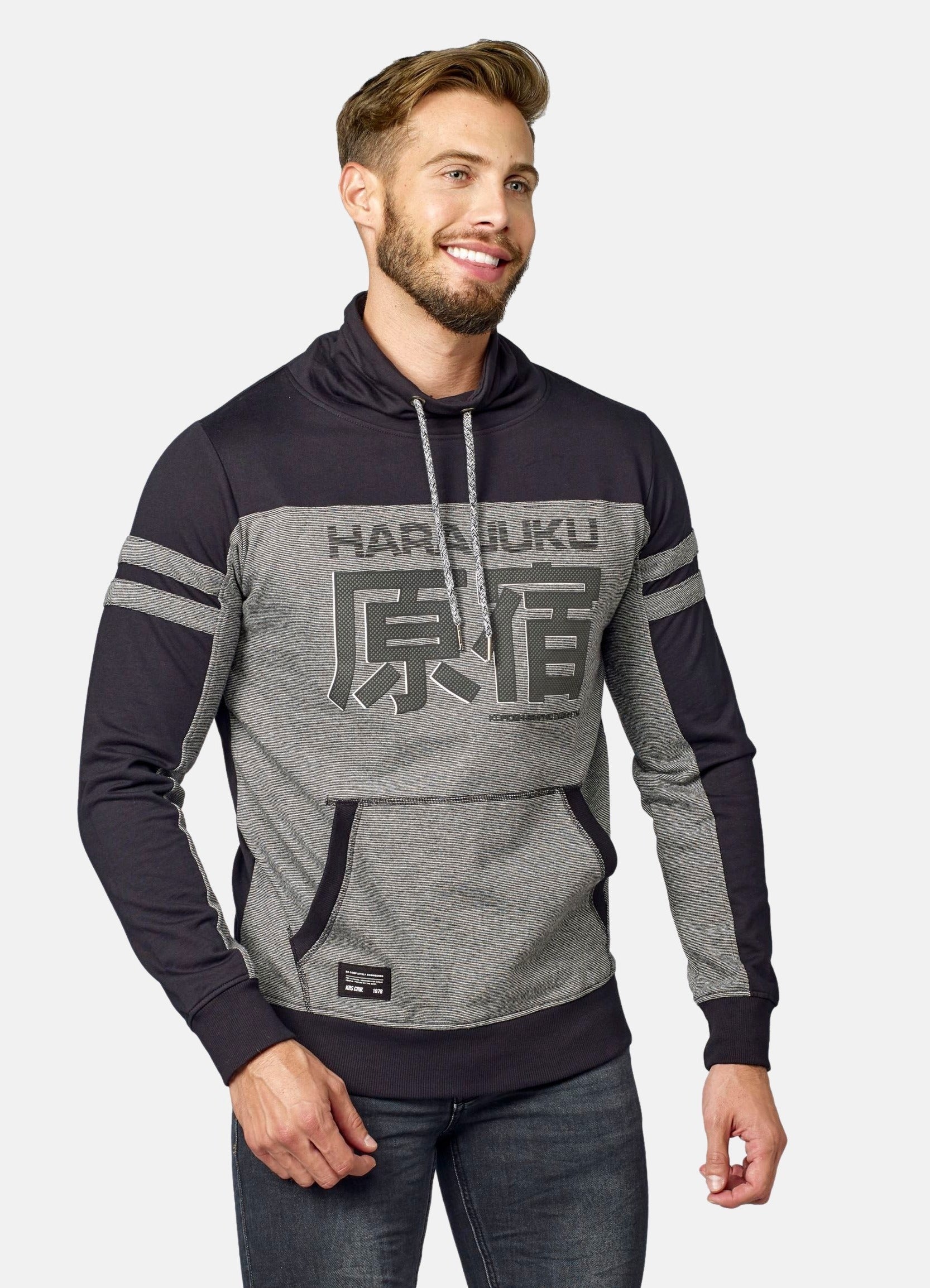 Sudadera Cuello Alto Hombre Estampado Texto – Koroshi 2021SU06