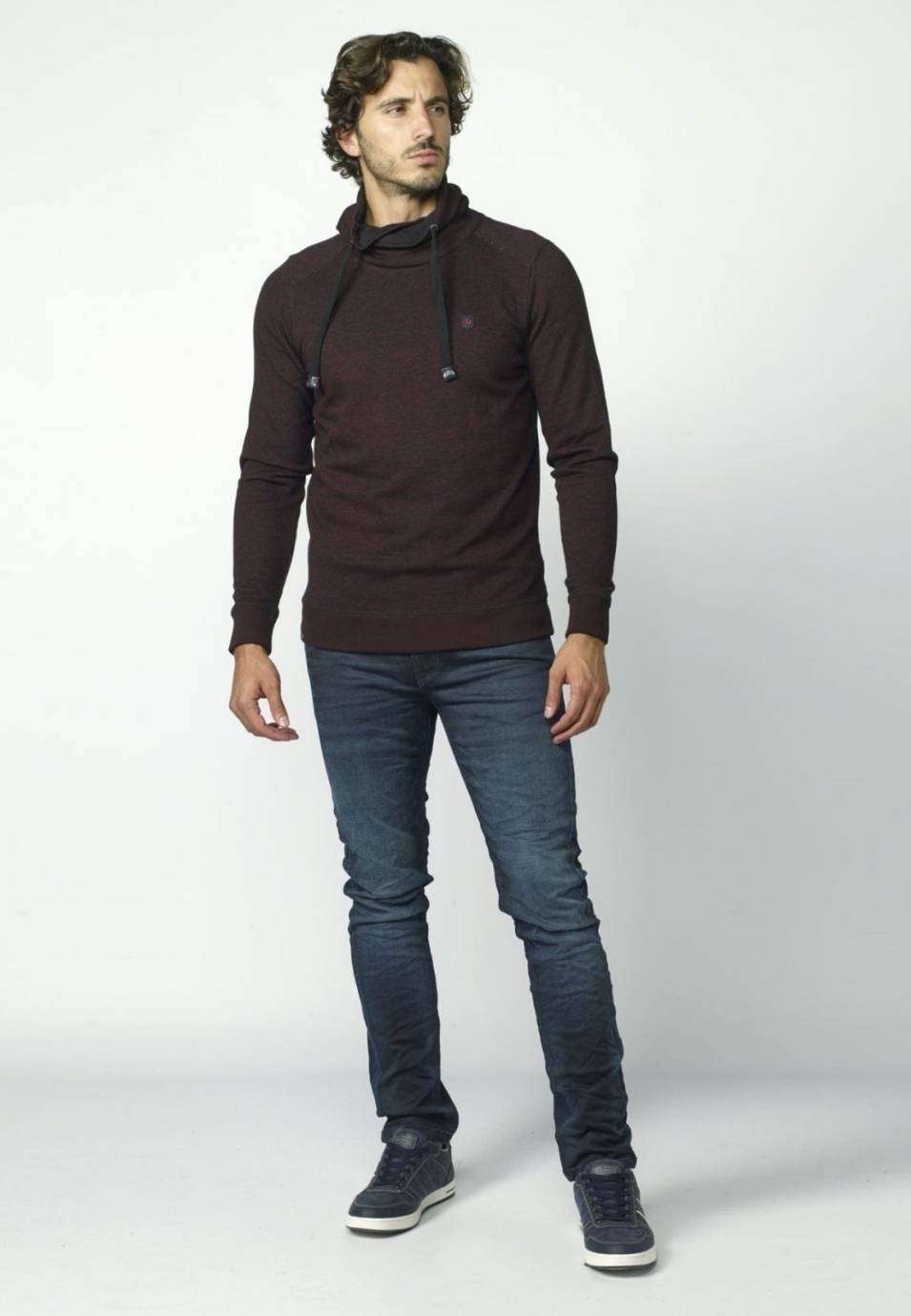Sudadera Hombre Cuello Cruzado con Cordones – Koroshi 2021SU13