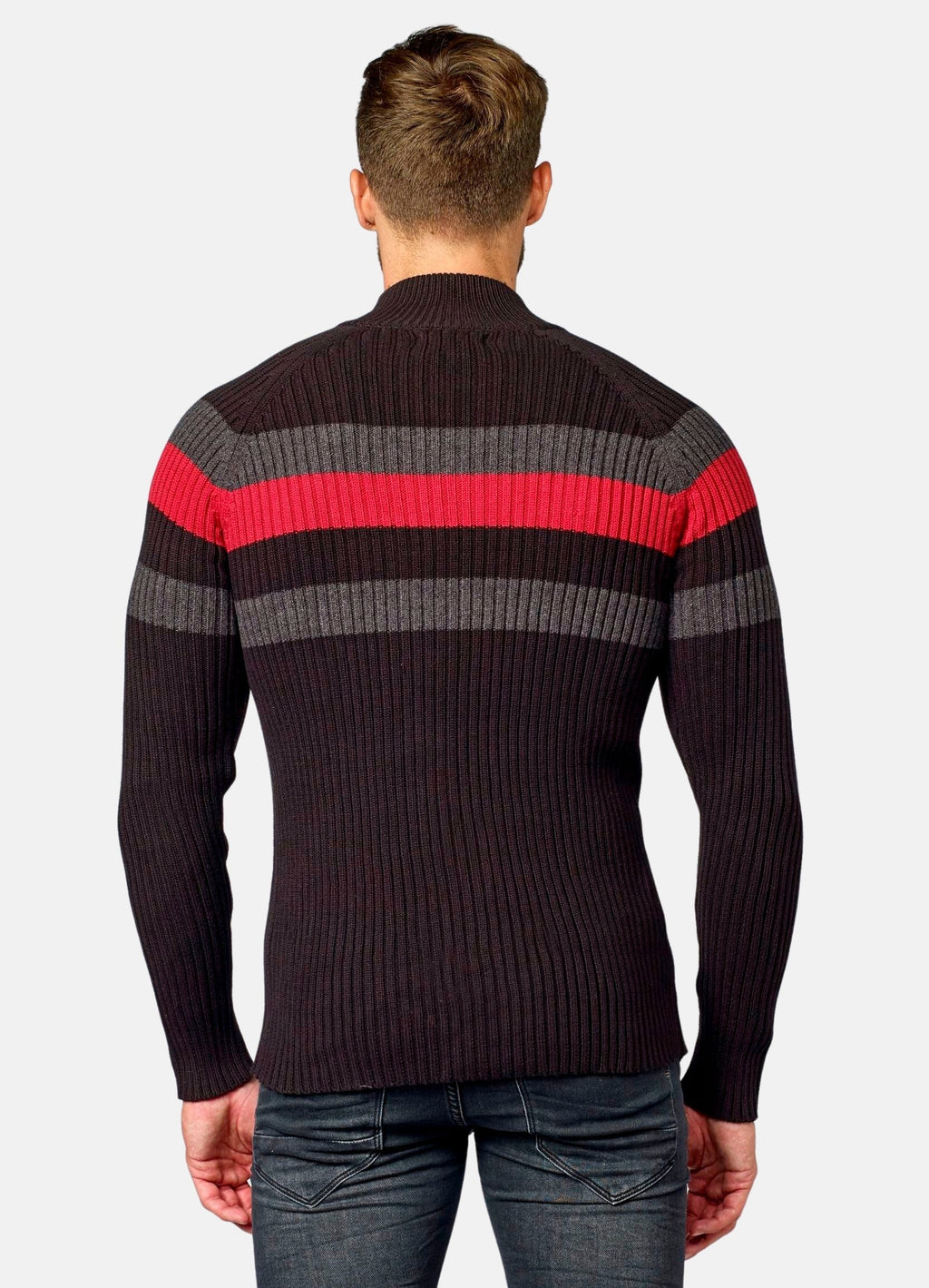 Jersey Hombre Punto Canalé Media Cremallera – Koroshi 2021TR08