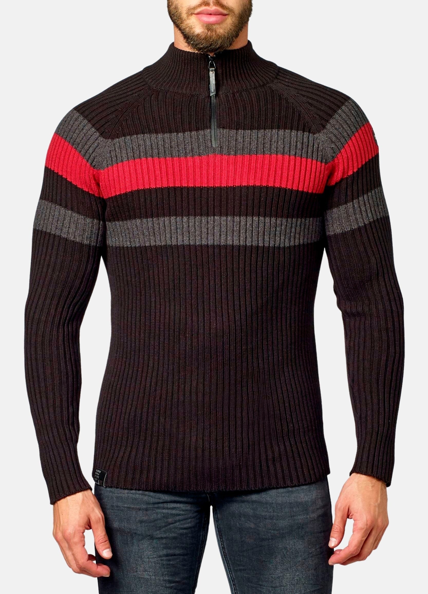 Jersey Hombre Punto Canalé Media Cremallera – Koroshi 2021TR08
