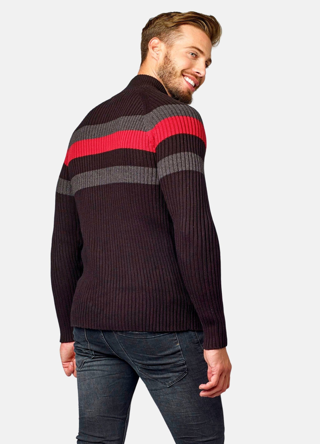 Jersey Hombre Punto Canalé Media Cremallera – Koroshi 2021TR08