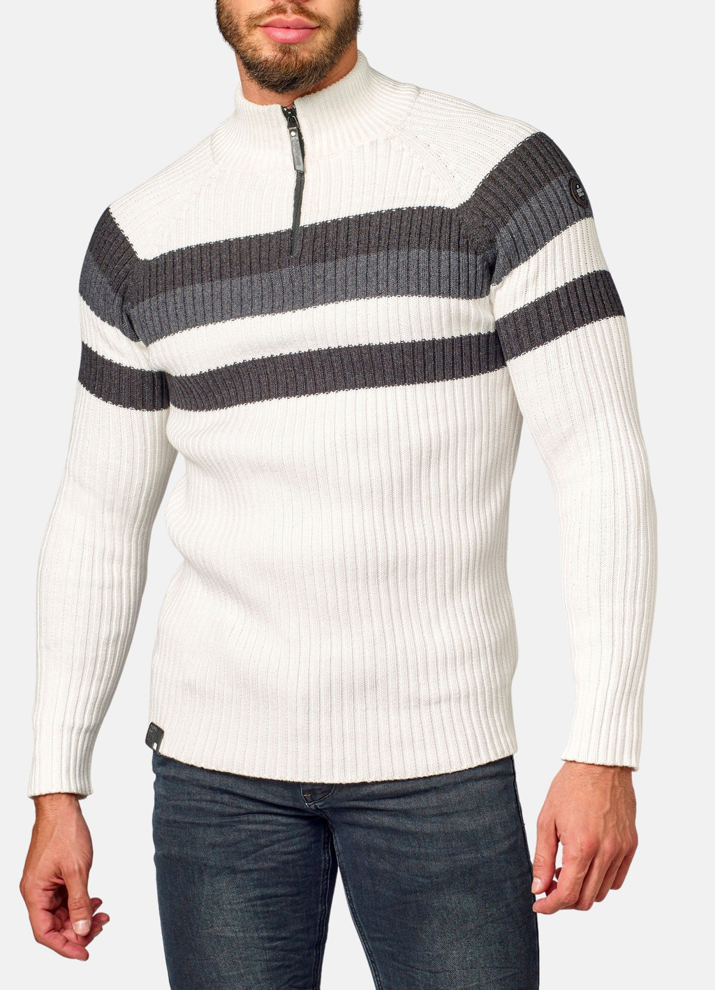 Jersey Hombre Punto Canalé Media Cremallera – Koroshi 2021TR08