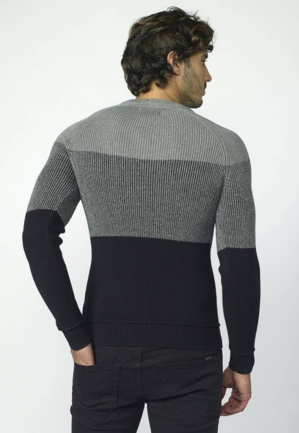 Jersey Hombre Punto Canalé Efecto Degradado – Koroshi 2021TR12