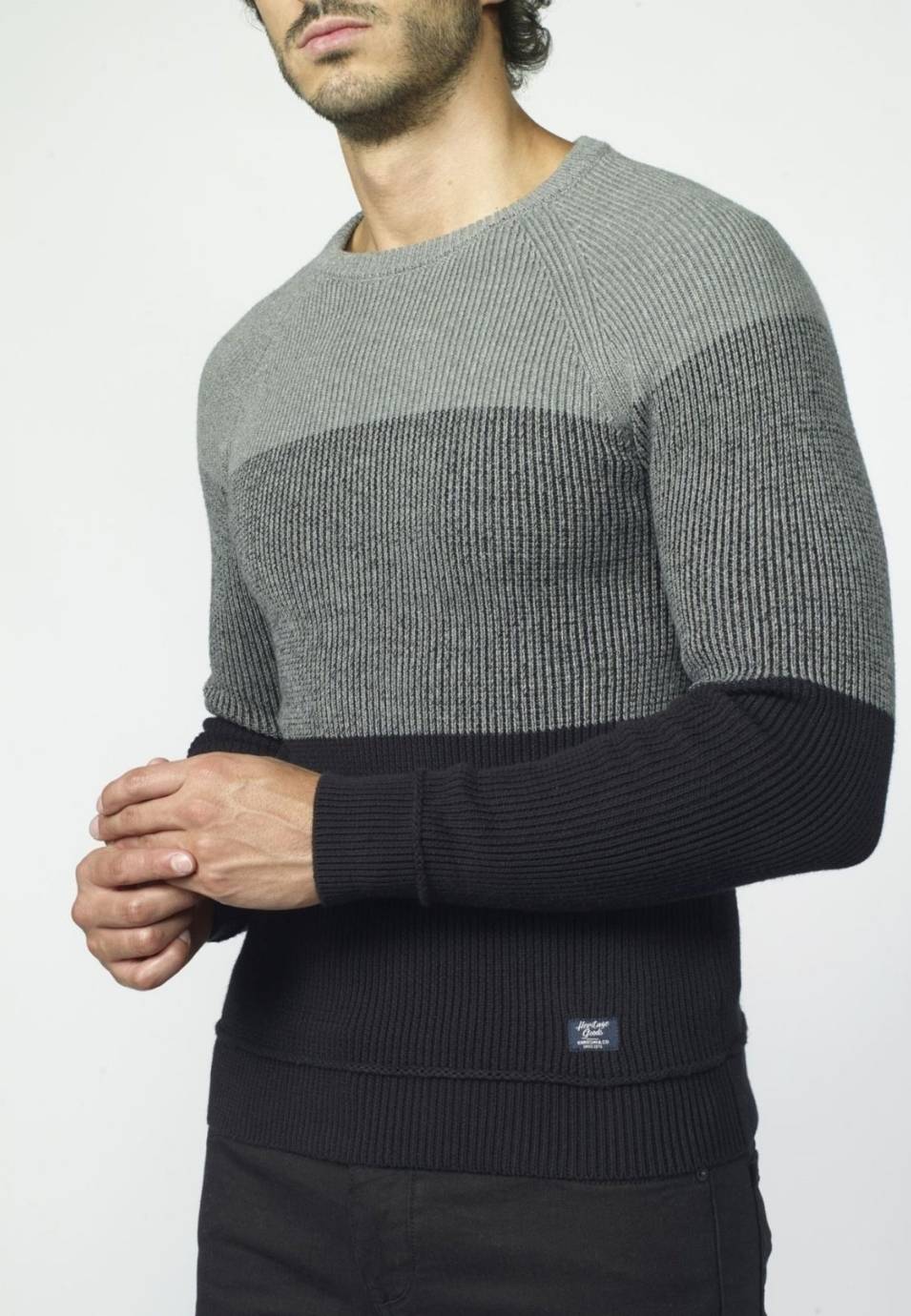 Jersey Hombre Punto Canalé Efecto Degradado – Koroshi 2021TR12