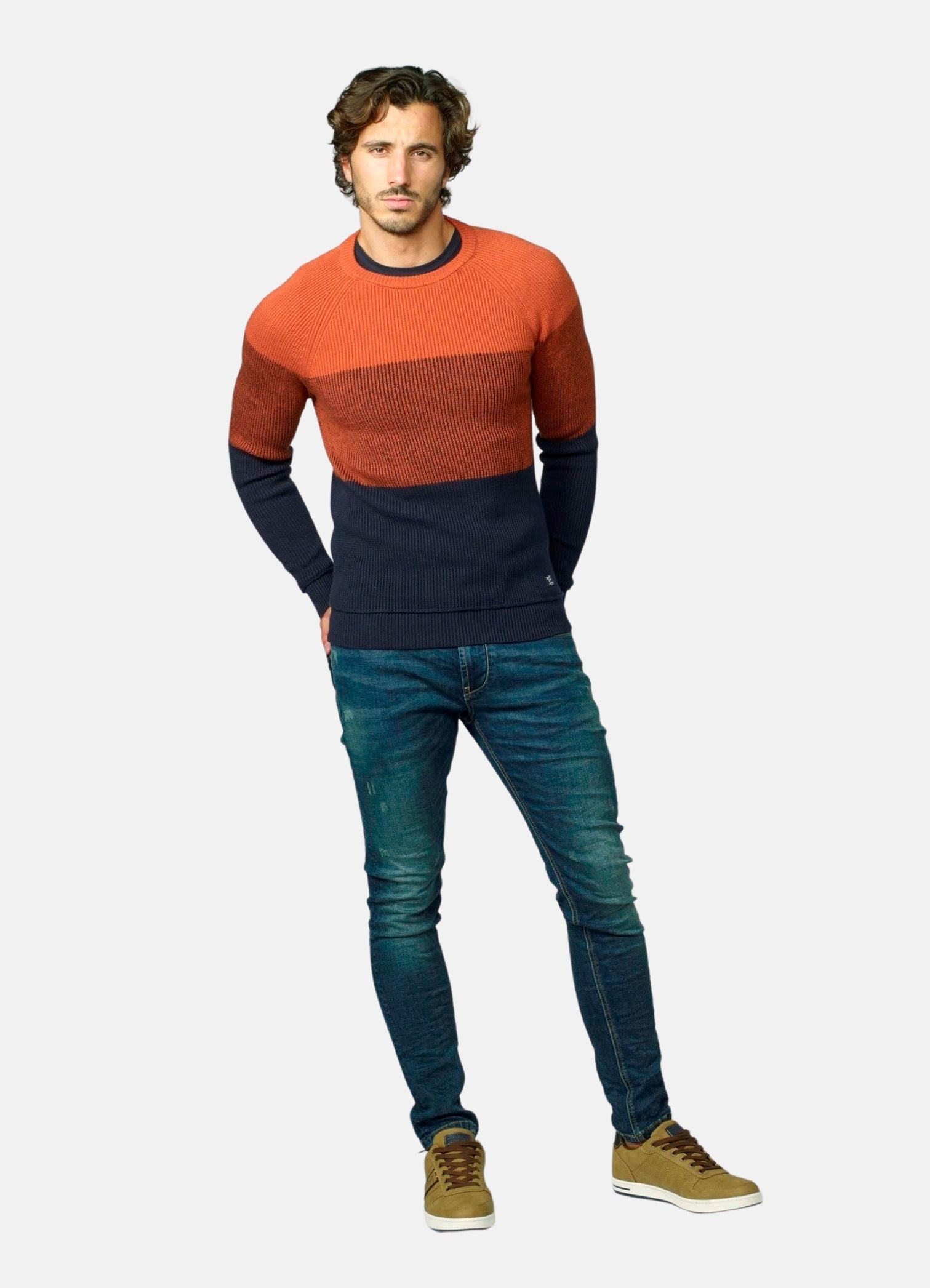 Jersey Hombre Punto Canalé Efecto Degradado – Koroshi 2021TR12