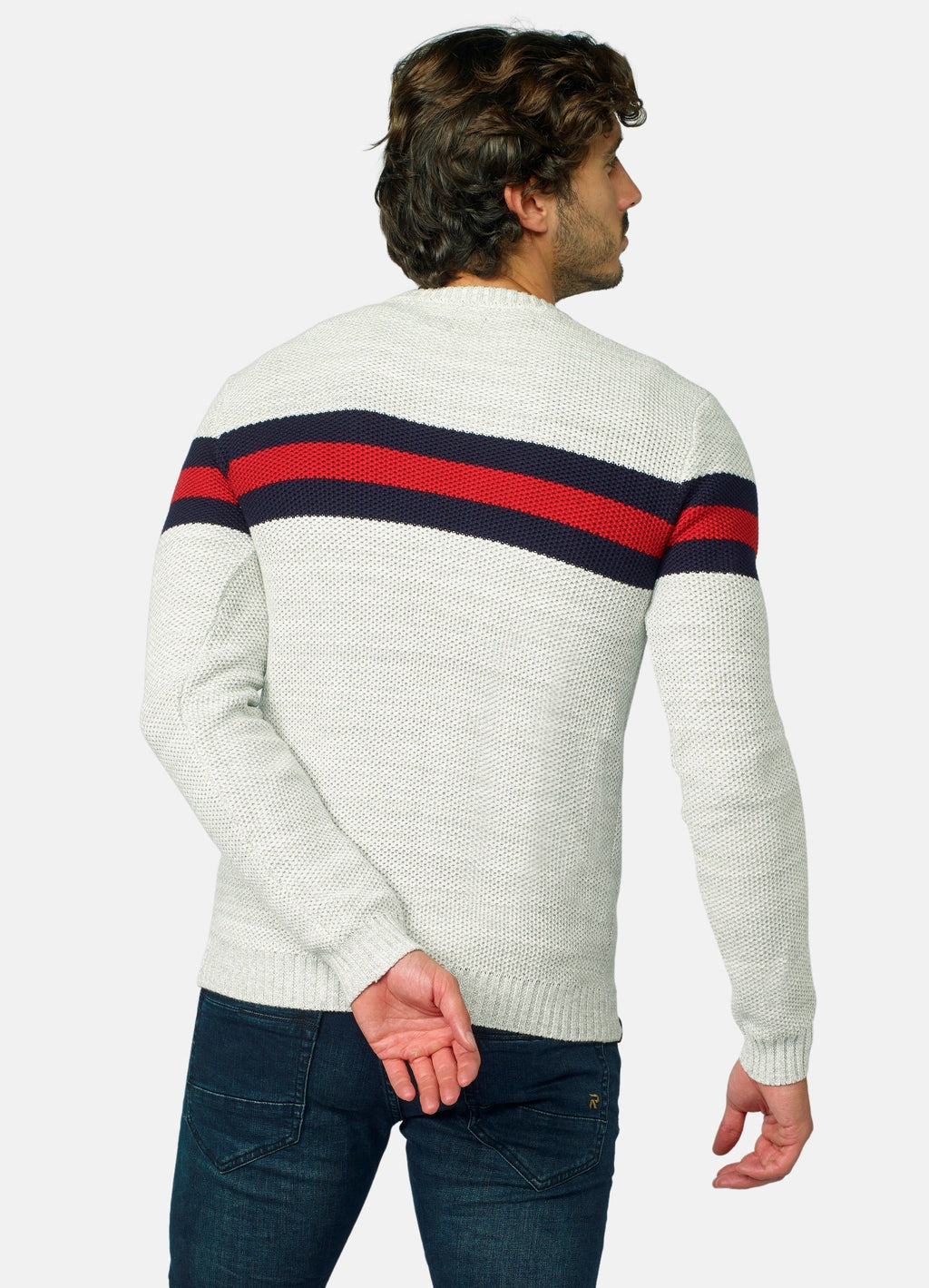 Jersey Hombre Punto de Abeja Rayas a Contraste – Koroshi 2021TR15
