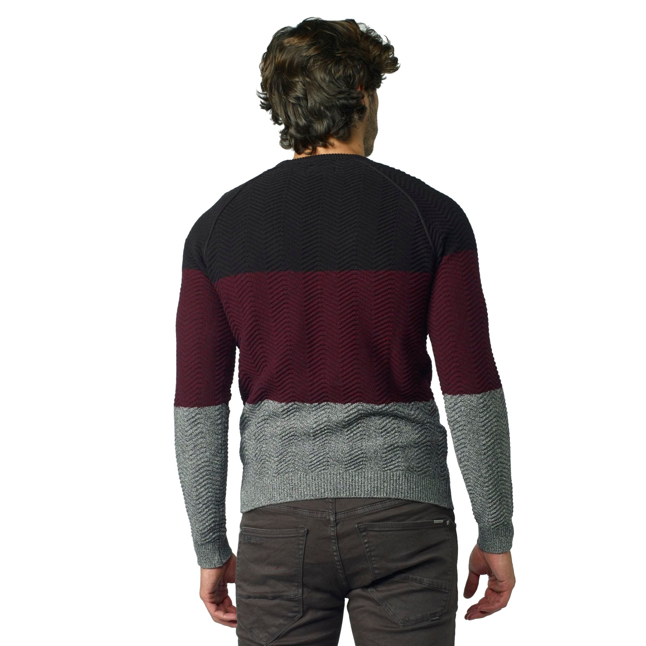 Jersey de Punto Tricolor Hombre Cuello Redondo – Koroshi 2021TR16