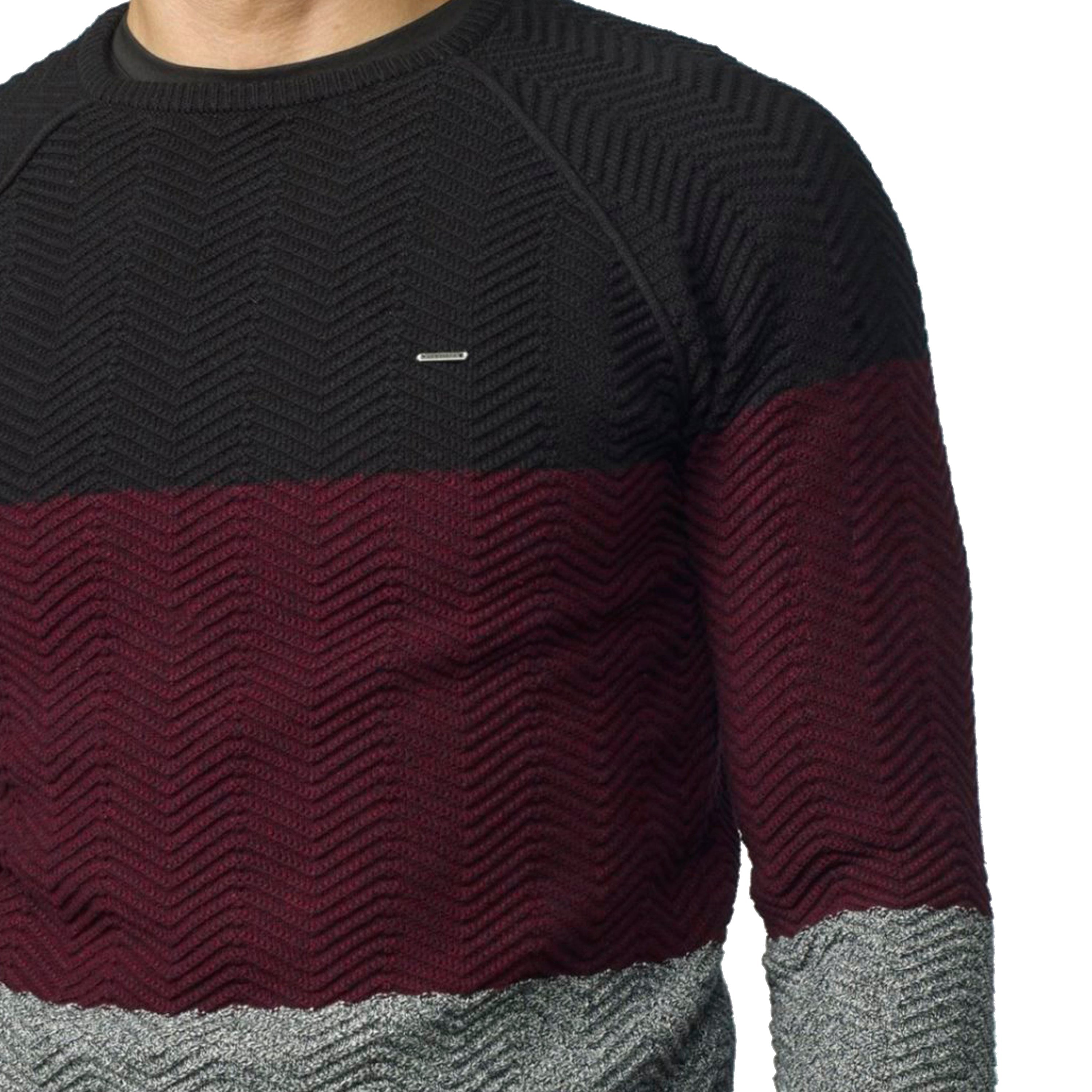 Jersey de Punto Tricolor Hombre Cuello Redondo – Koroshi 2021TR16
