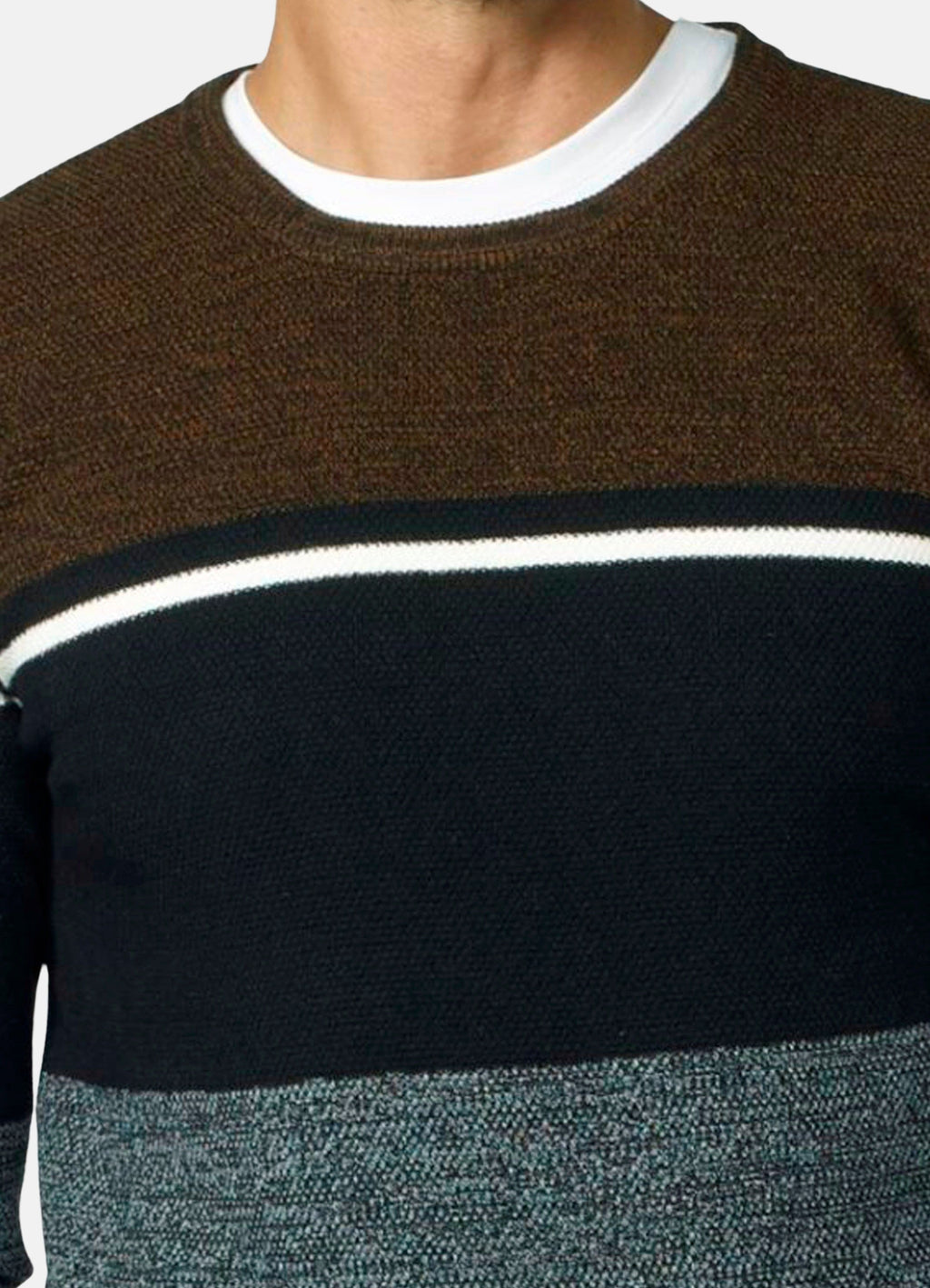 Jersey de Punto Fino Hombre Rayas a Contraste – Koroshi 2021TR18