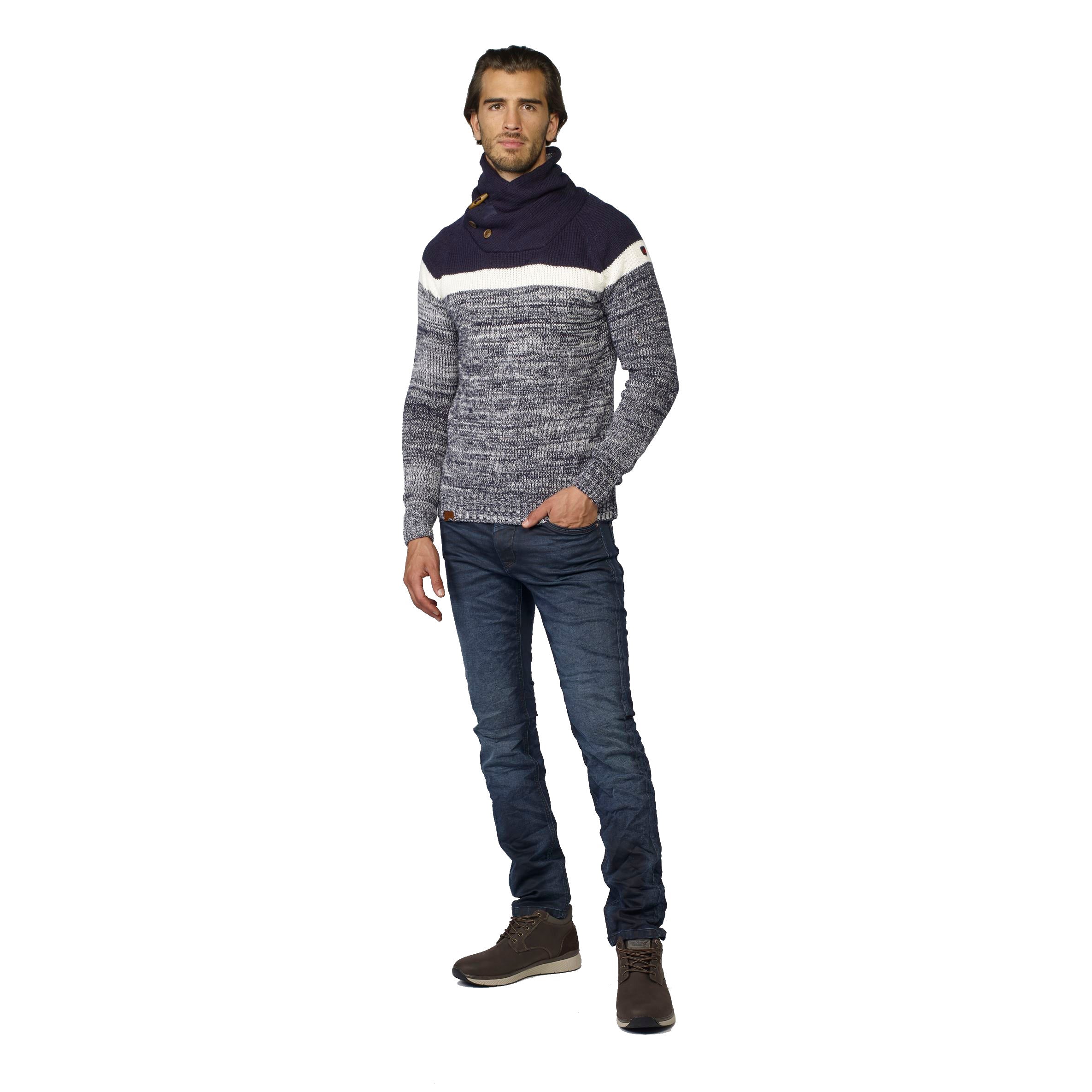 Jersey de Punto Grueso Hombre Cuello Cruzado – Koroshi 2021TR21