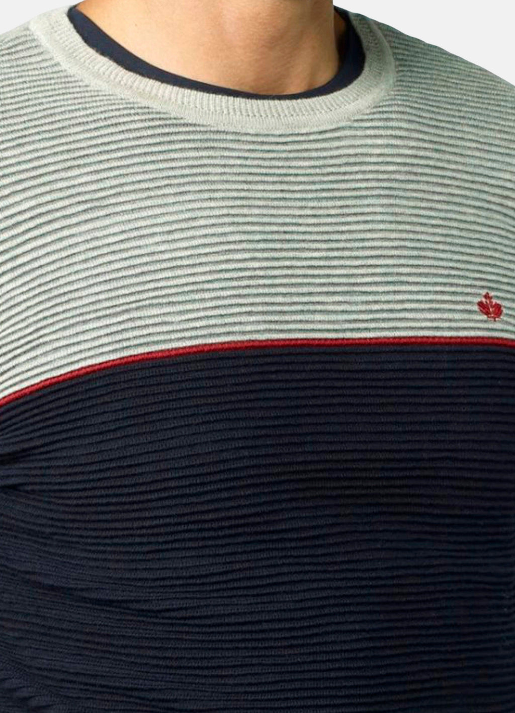 Jersey Punto Canutillo Bicolor Hombre Cuello Redondo – Koroshi 2021TR26