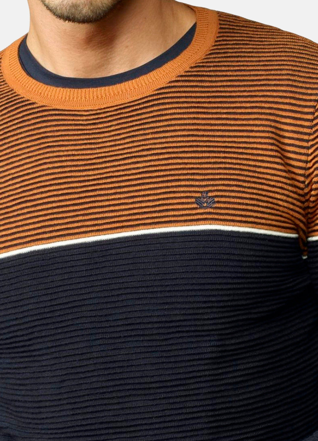 Jersey Punto Canutillo Bicolor Hombre Cuello Redondo – Koroshi 2021TR26