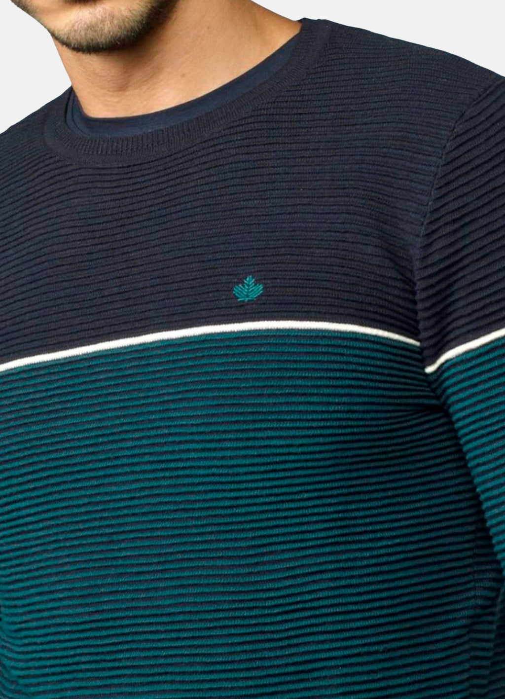 Jersey Punto Canutillo Bicolor Hombre Cuello Redondo – Koroshi 2021TR26