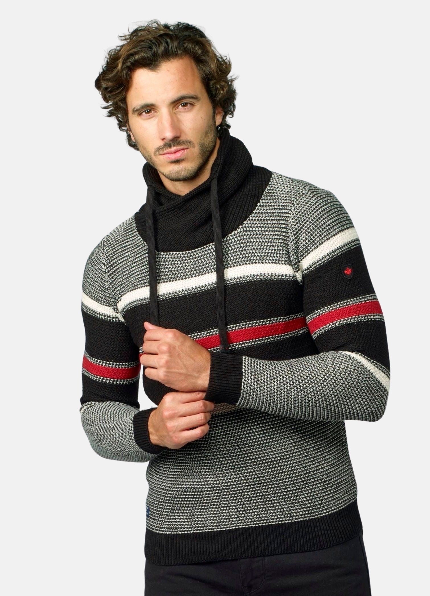 Jersey Punto de Rayas Hombre Cuello Cruzado – Koroshi 2021TR27